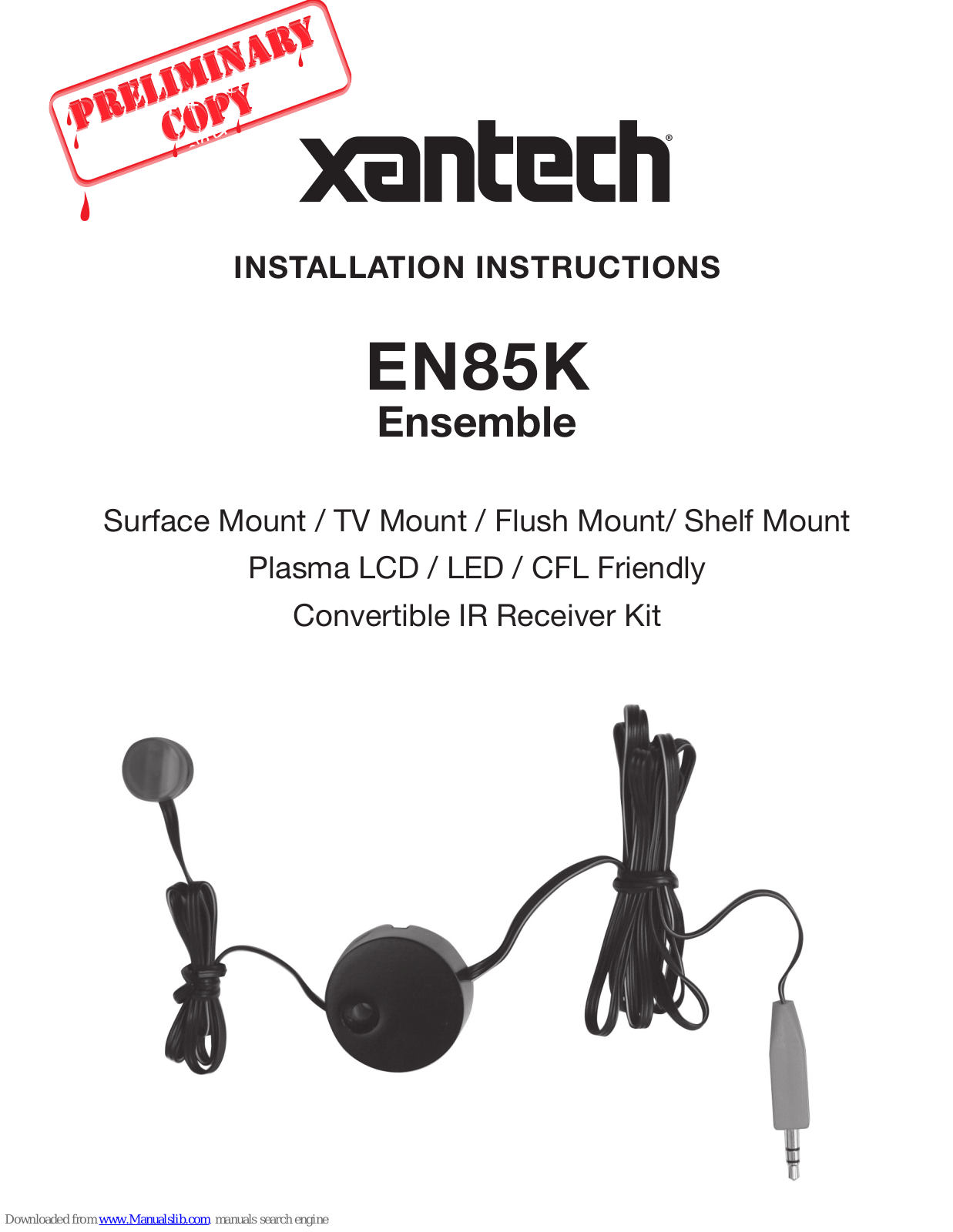 Xantech EN85K Installation Instructions Manual