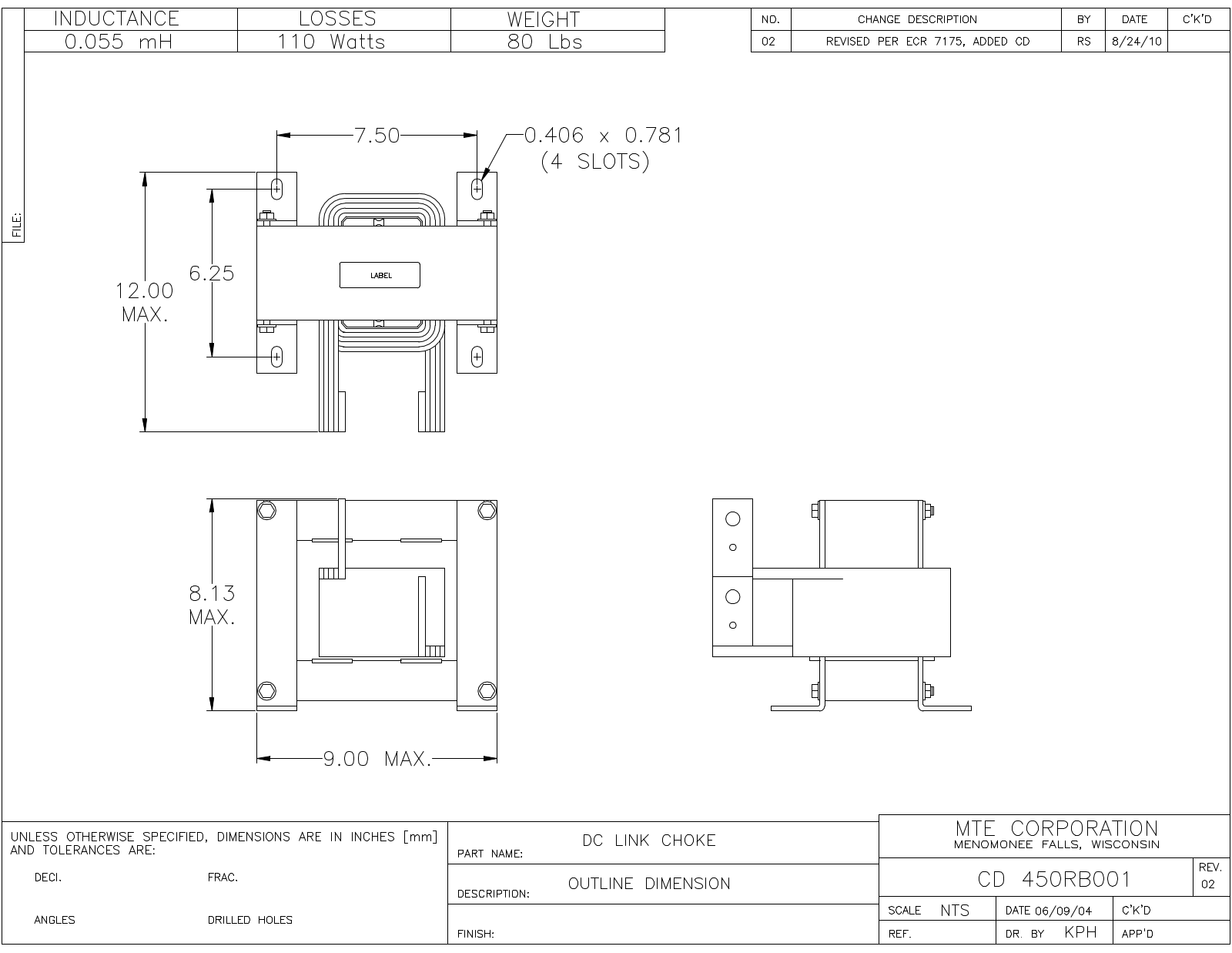 MTE CD 450RB001 CAD Drawings