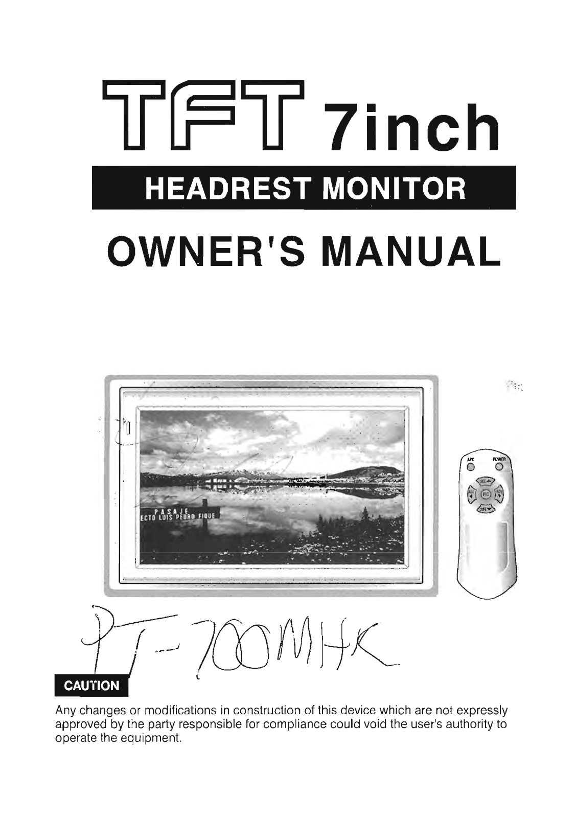 Power Acoustik PT-700MHR Owners Manual