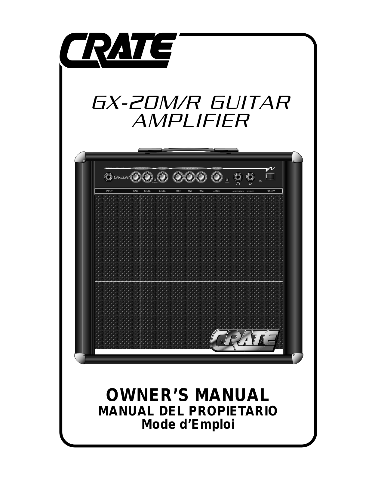 Crate GX20R, GX20M Owner's Manual