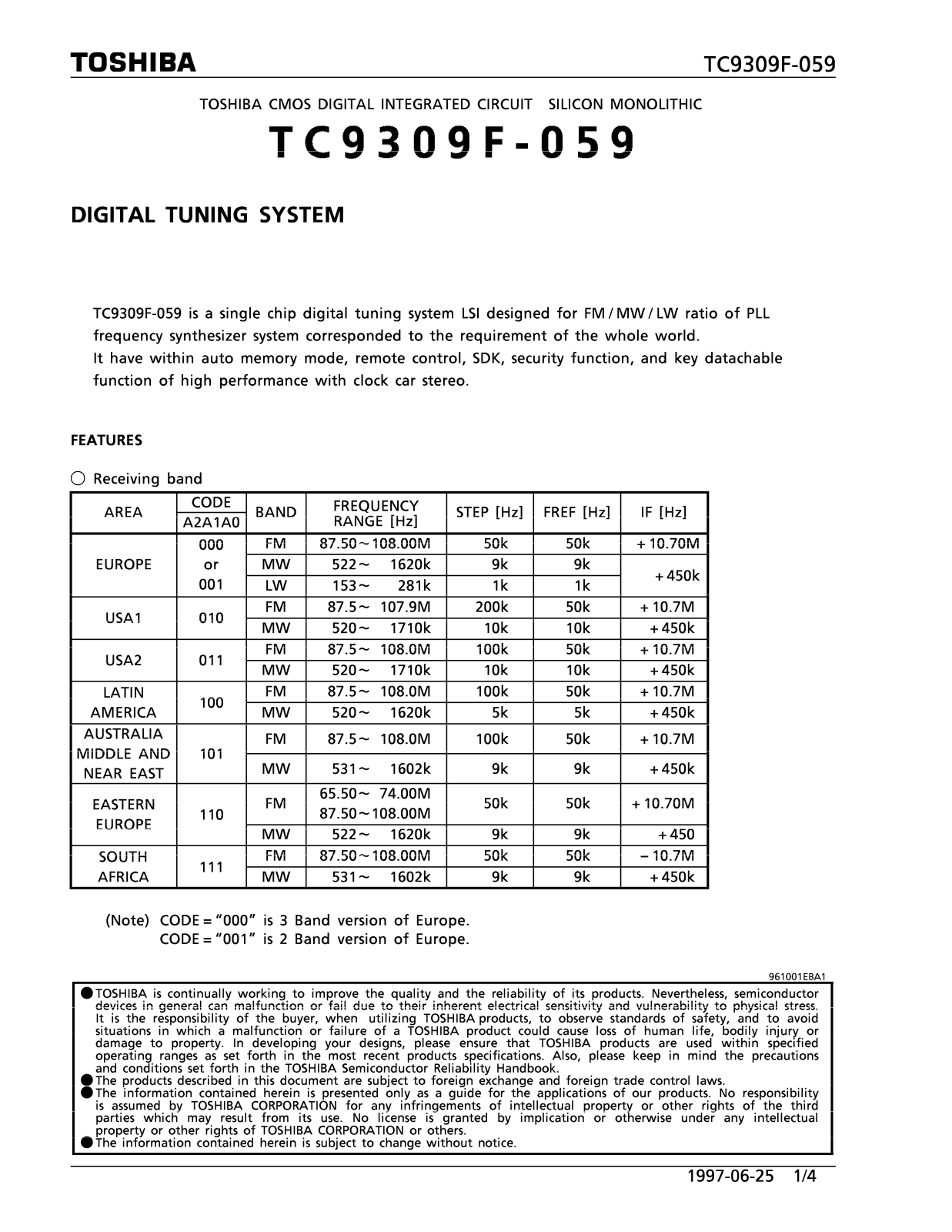 Toshiba TC9309F-059 Datasheet