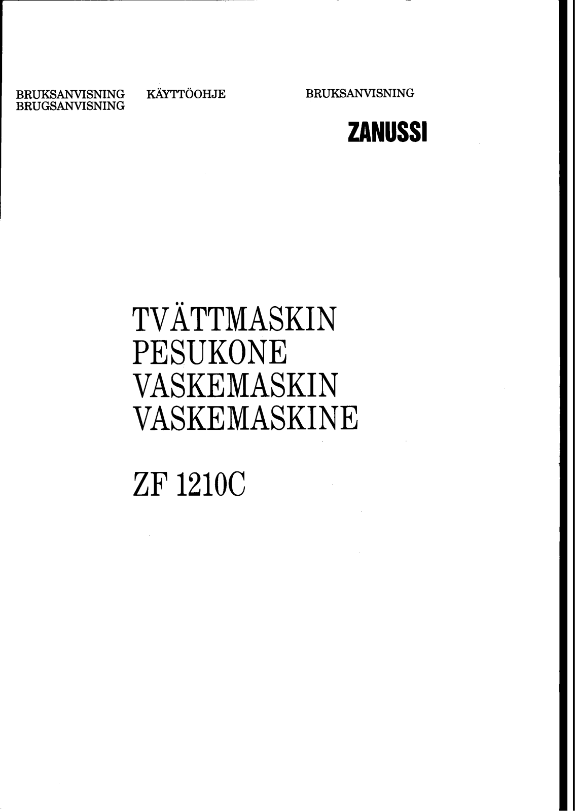 Zanussi ZF1210C User Manual