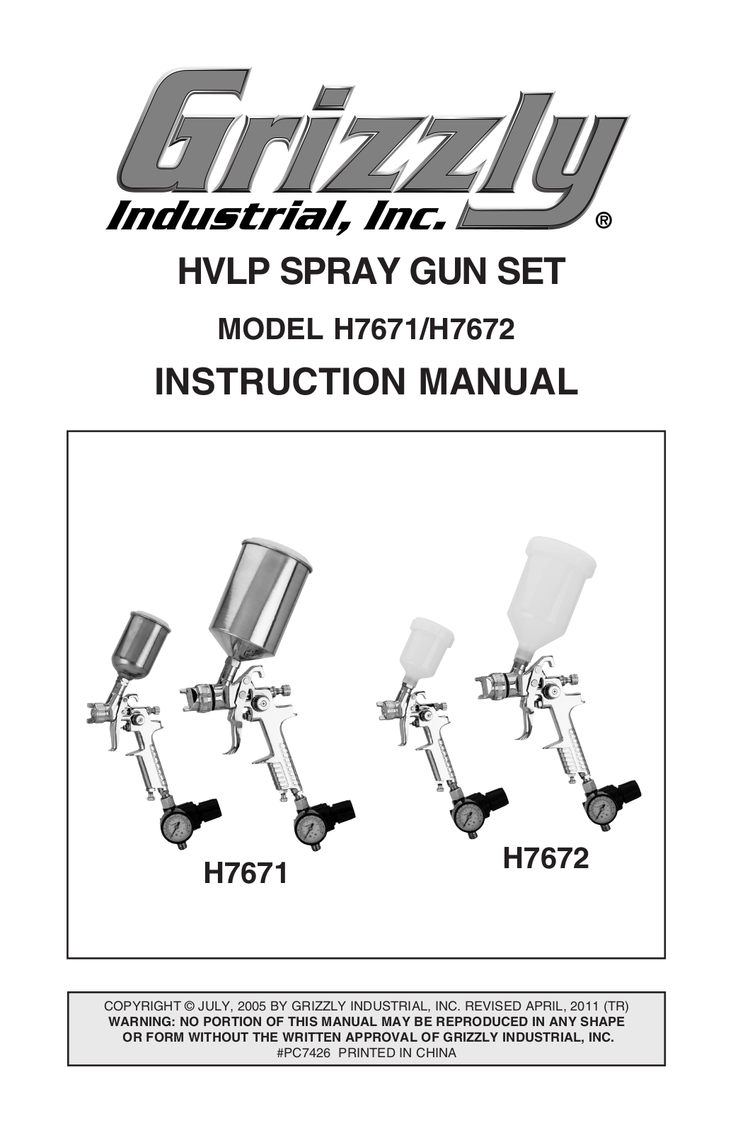 Grizzly H7671, H7672 User Manual