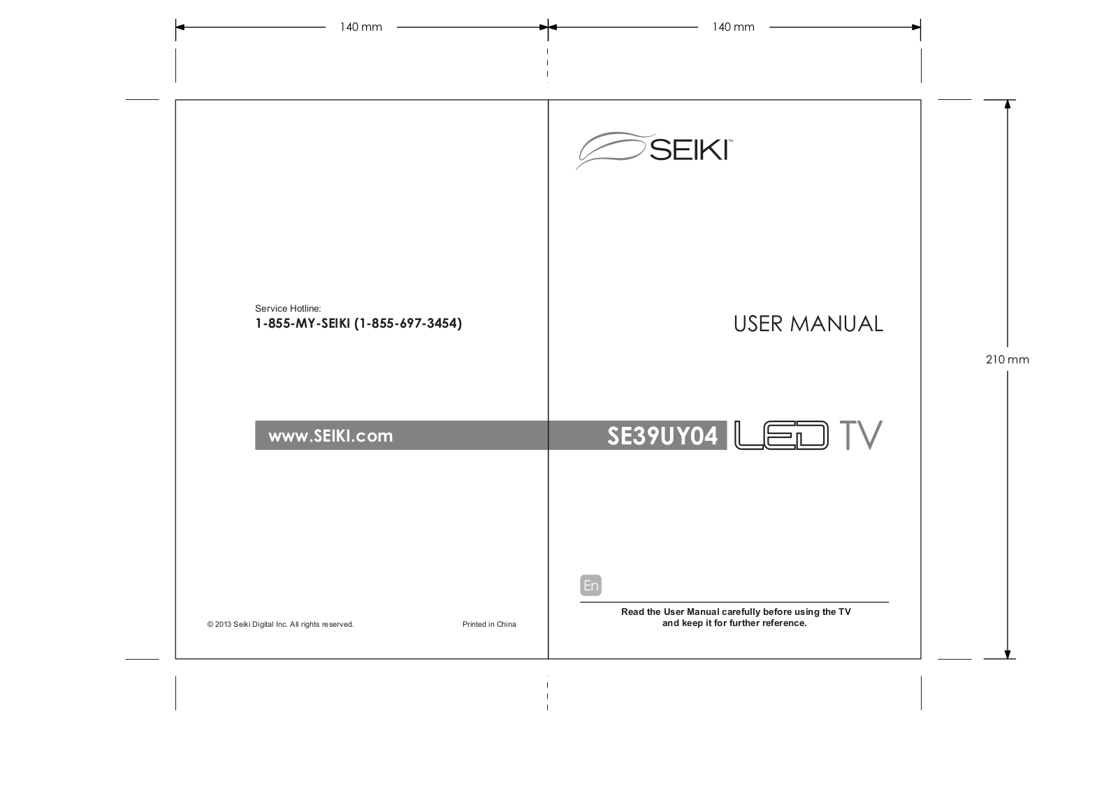 SEIKI SE39UY04 User Manual