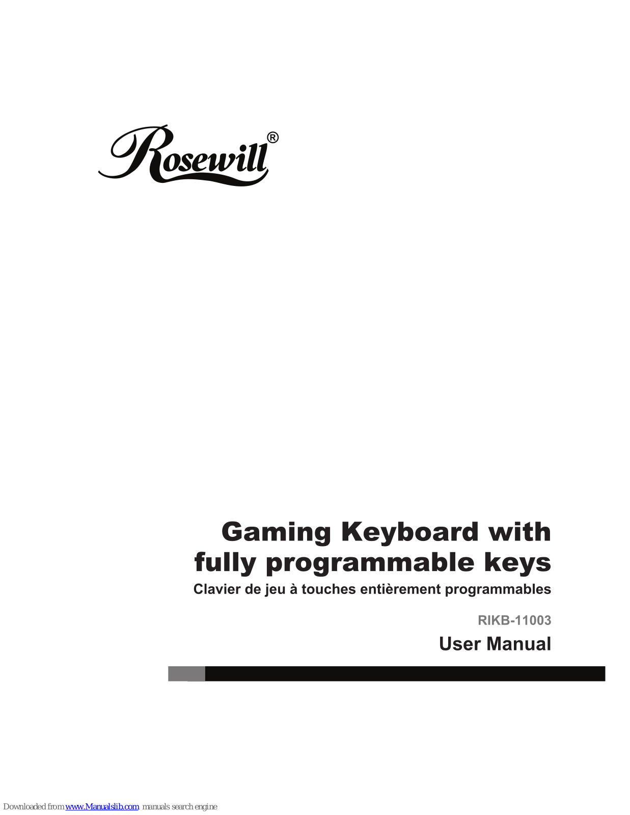 Rosewill RIKB-11003 User Manual