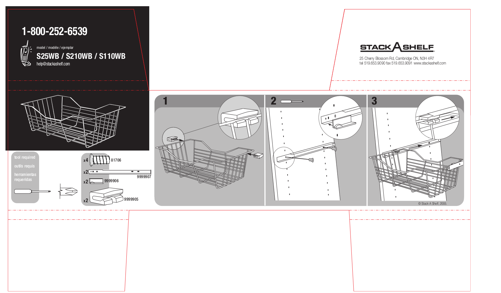 Closet Maid S210WB, S25WB, S110WB User Manual