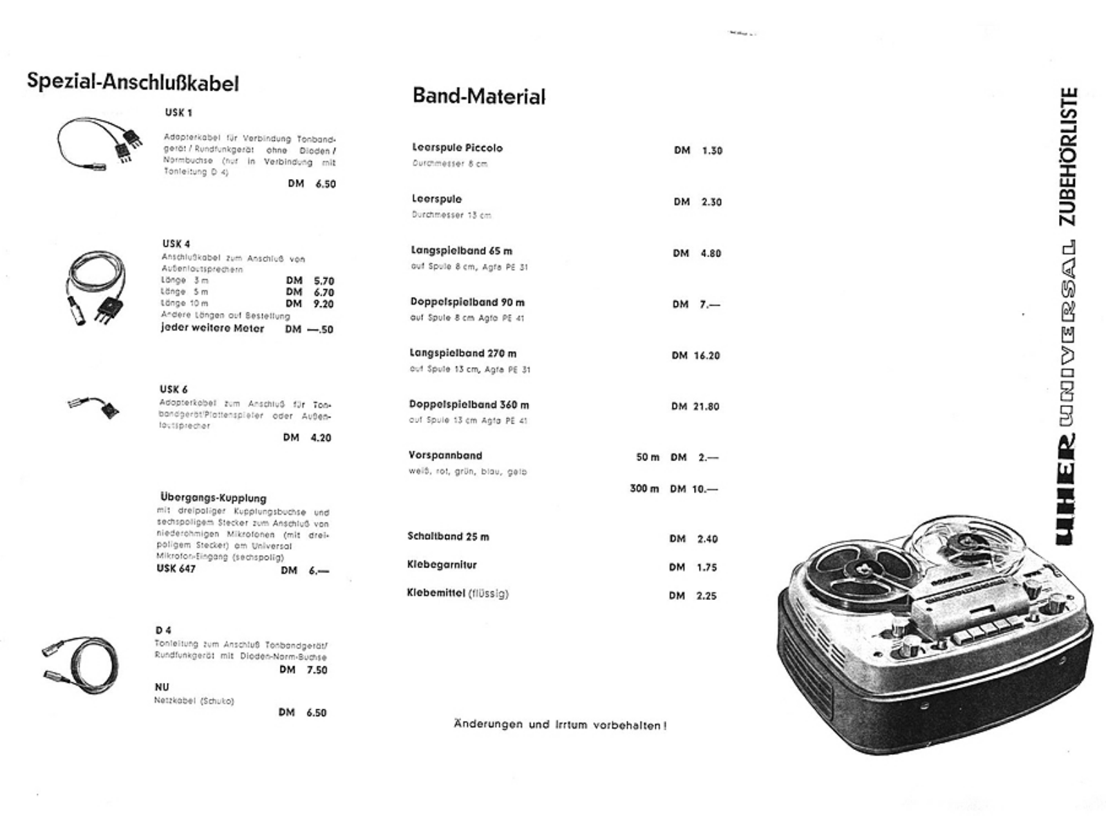 Uher Universal Brochure