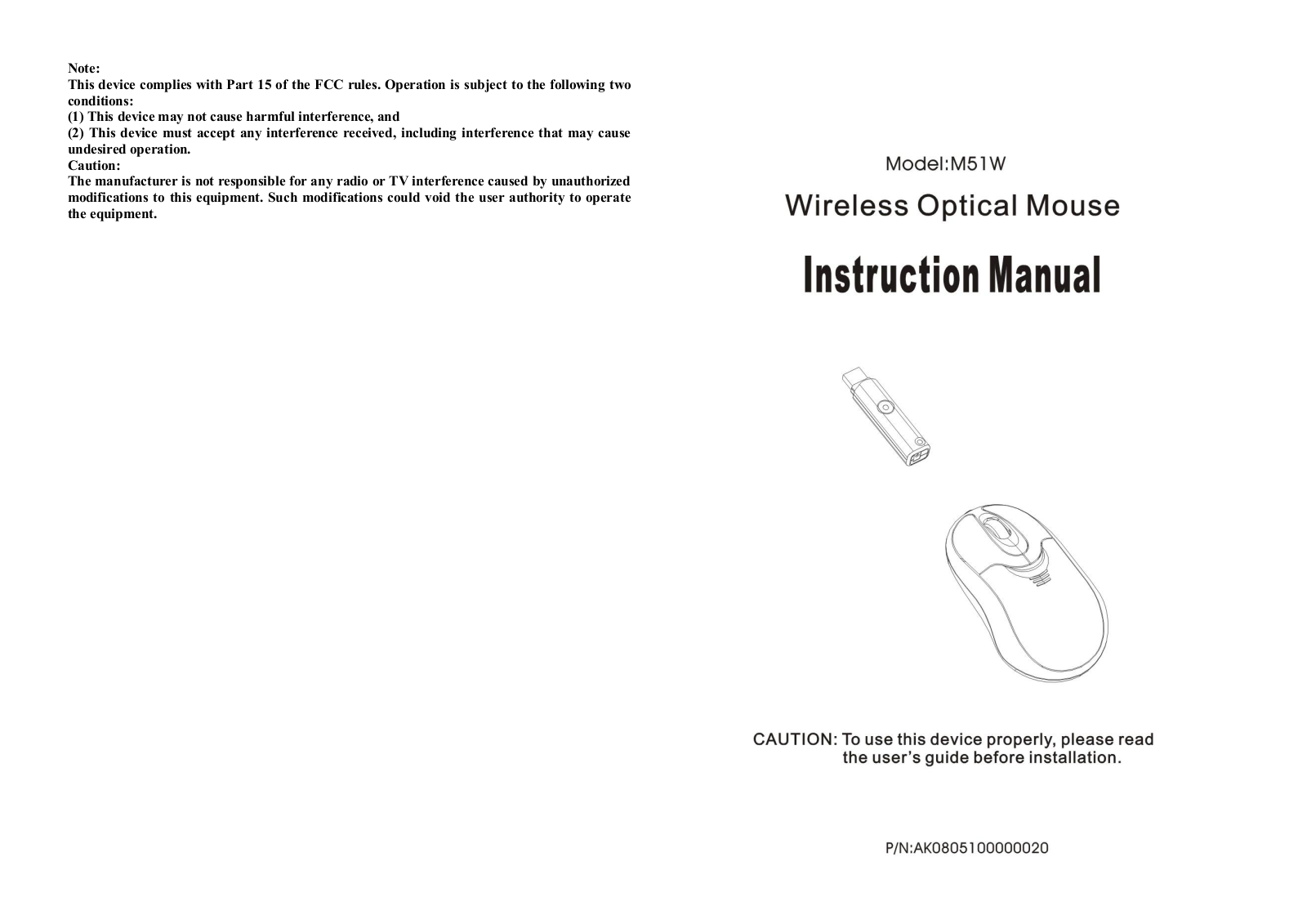 Rapoo Technology M51W Users Manual