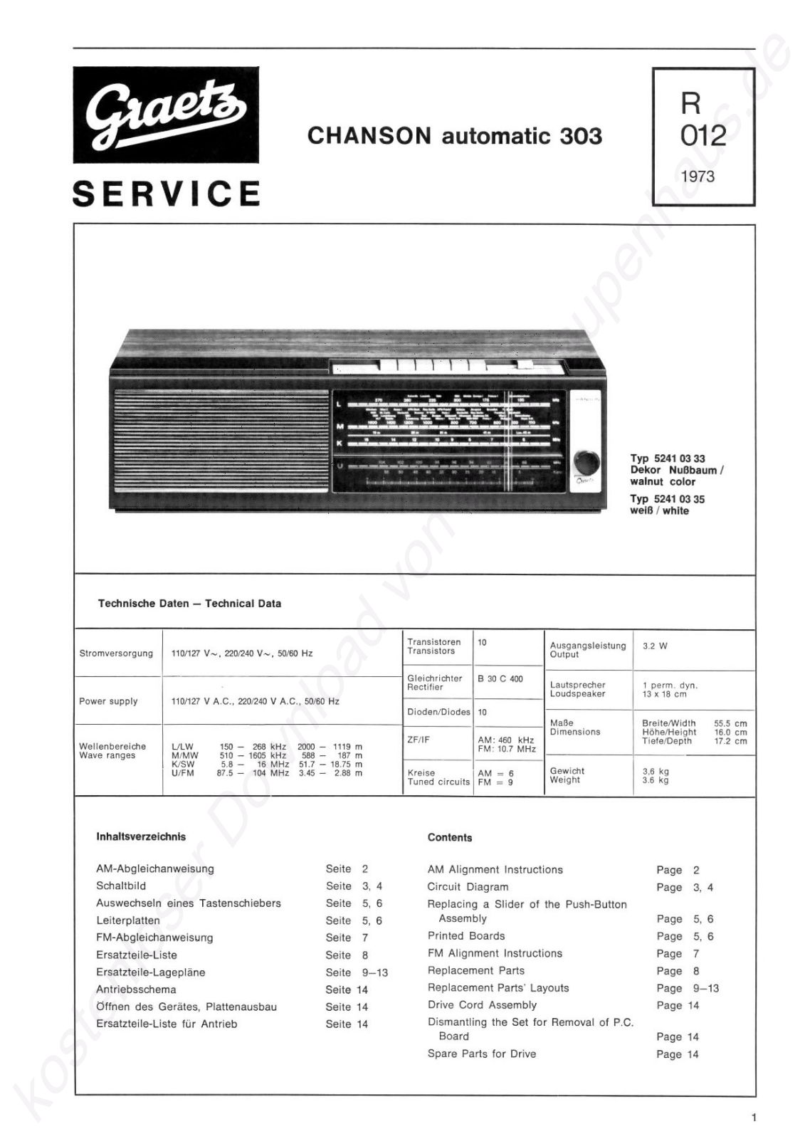 Graetz 303 Schematic