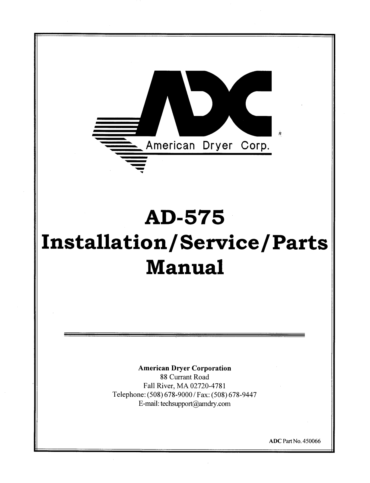 American Dryer AD-575 Parts Diagram