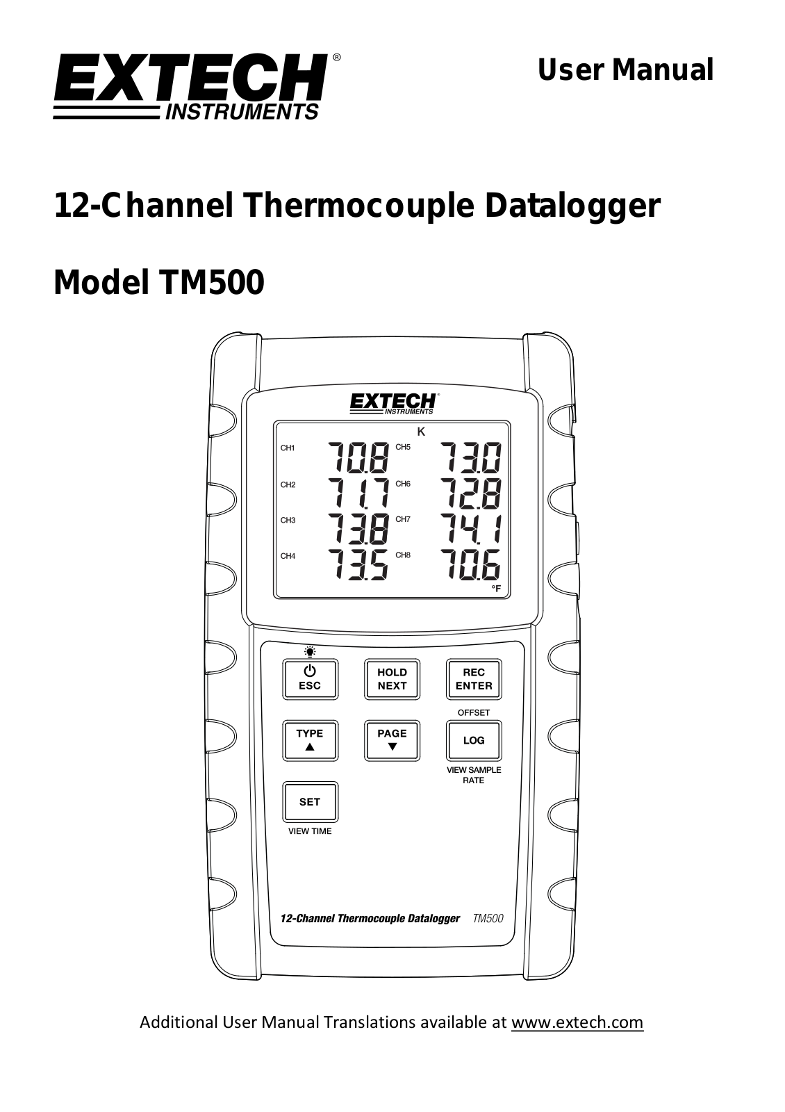 Extech TM500 Operating Manual