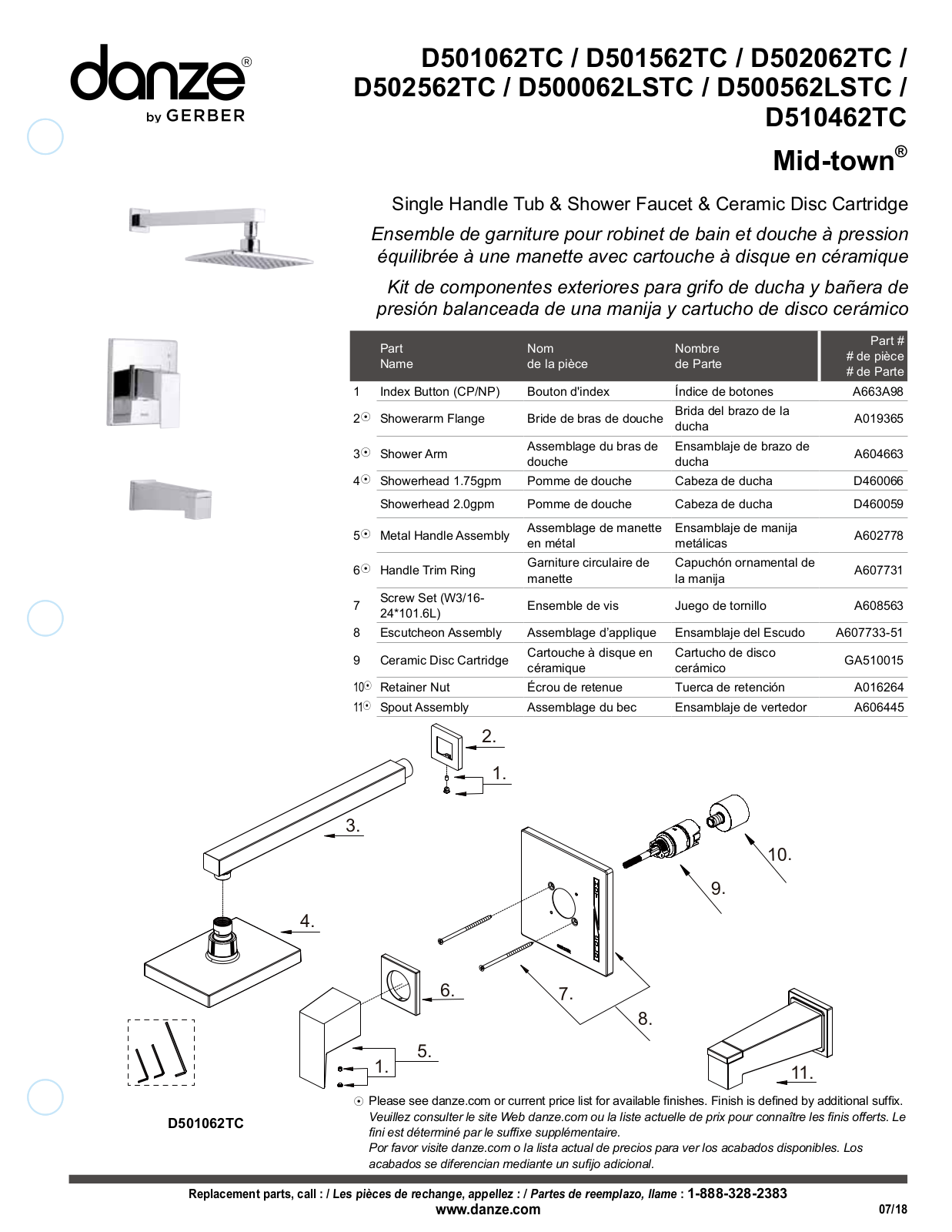 Gerber D500562LSTC, D500562LSBNTC, D500562LSBSTC Installation Manual