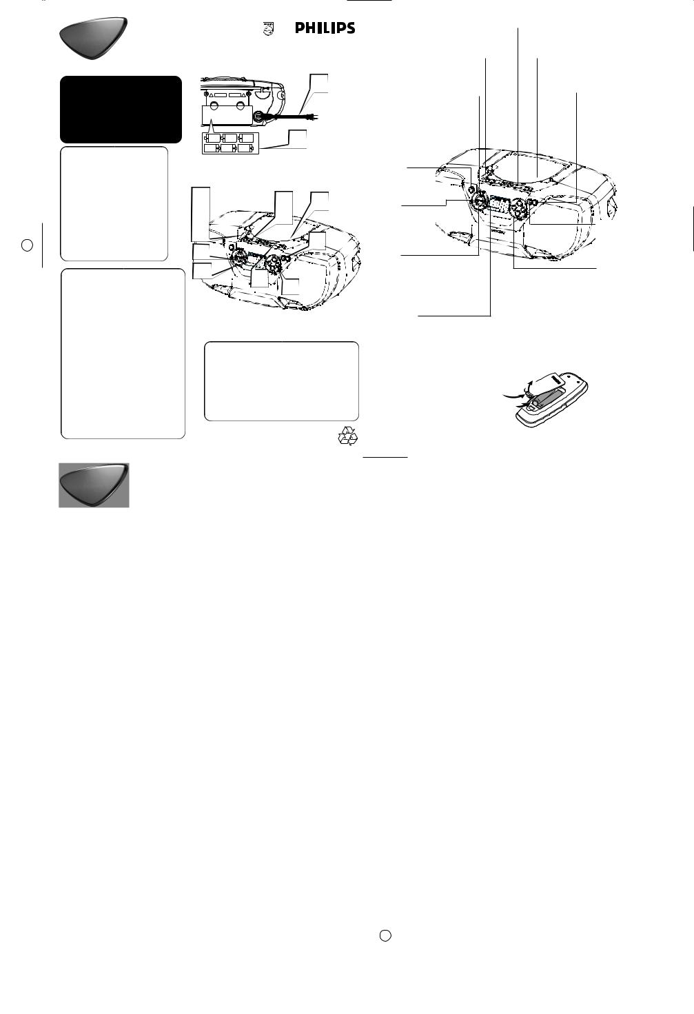 Philips AZ1316 Getting Started Guide