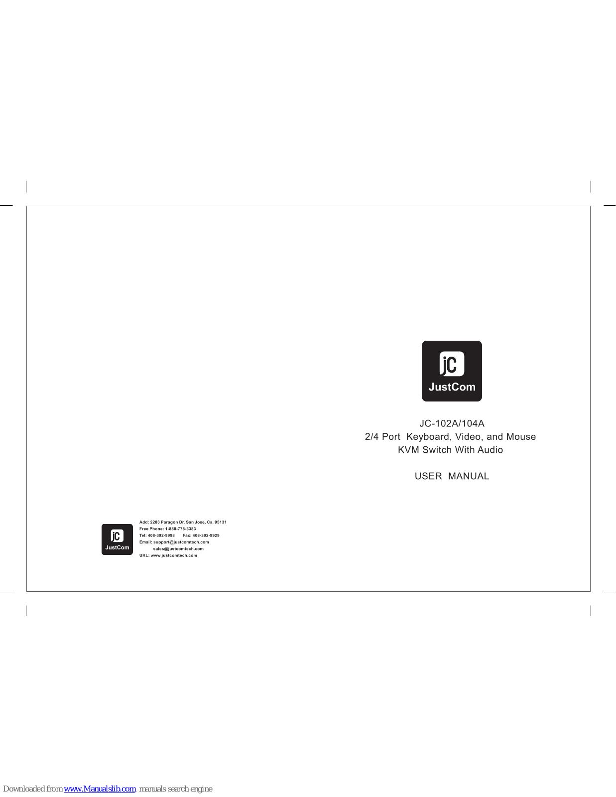 JustCom JC-102A, JC-104A User Manual - ManualMachine.com