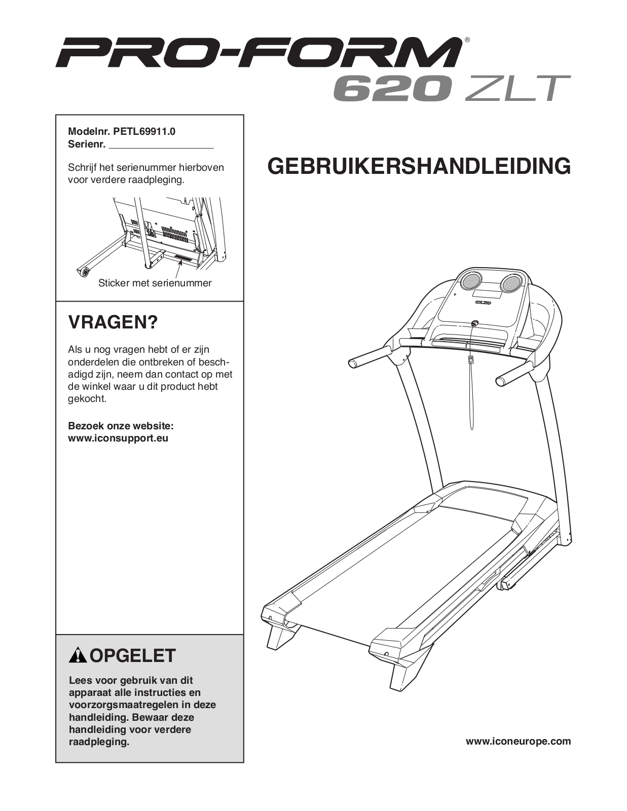 ProForm PETL699110, 620 ZLT Owner's Manual