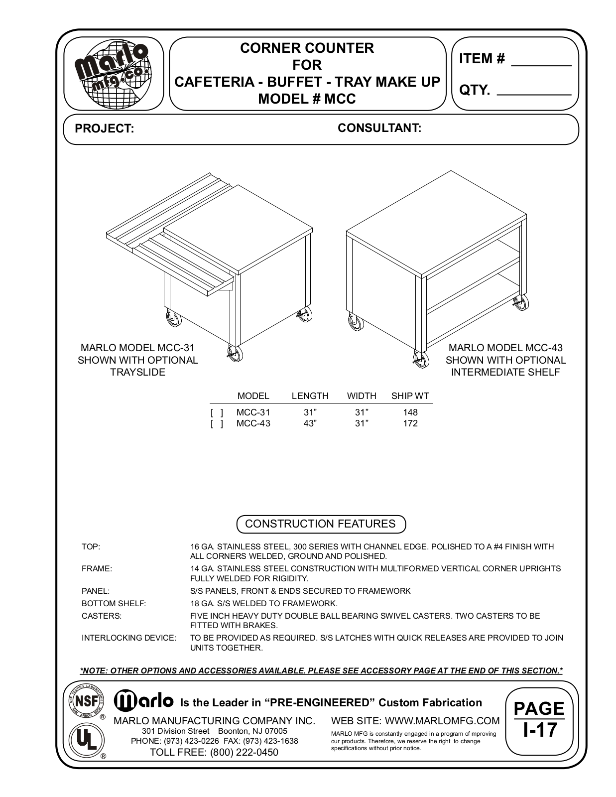 Marlo MCC-31 User Manual