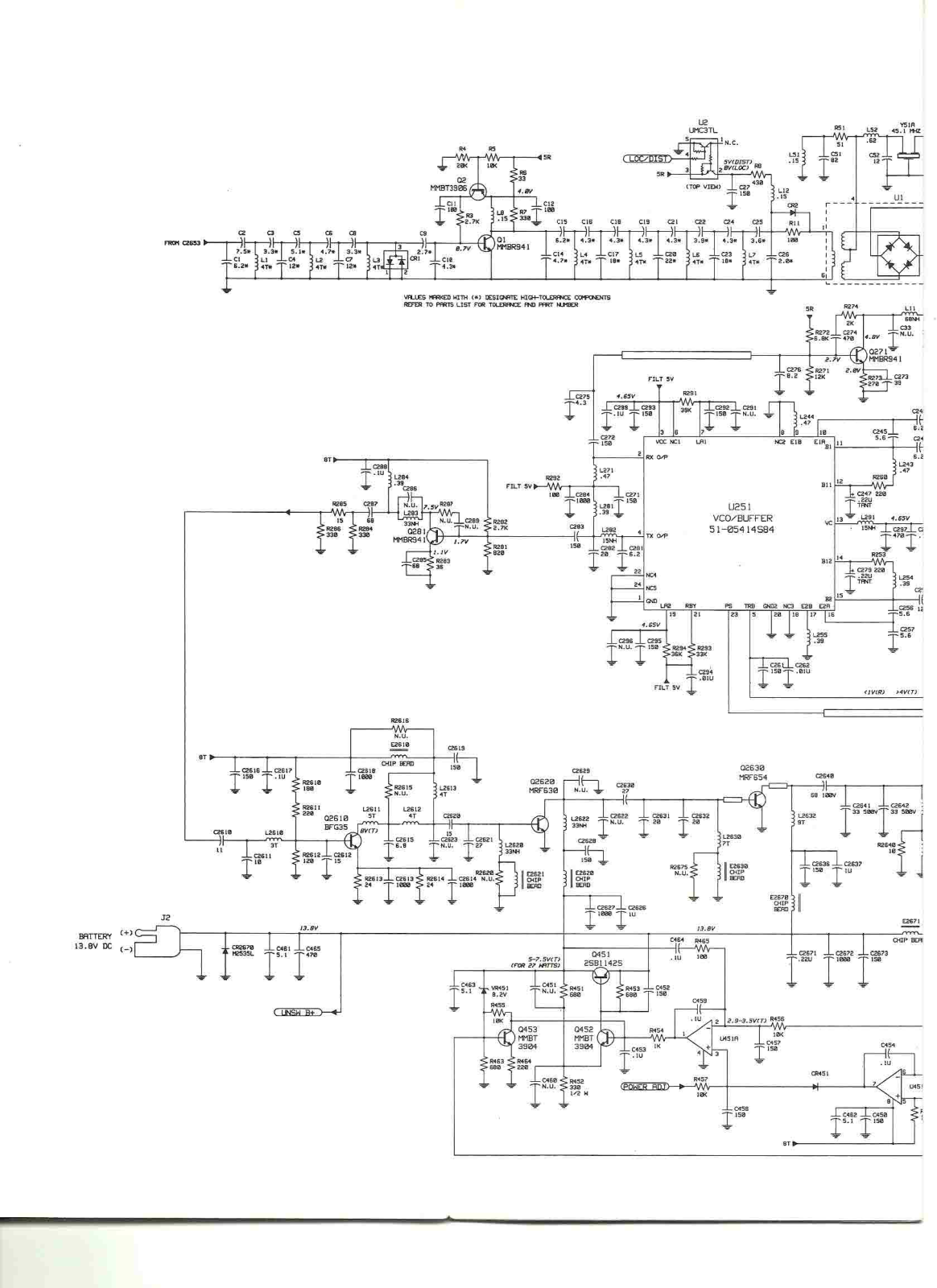 Motorola SM50 UHF Diagram