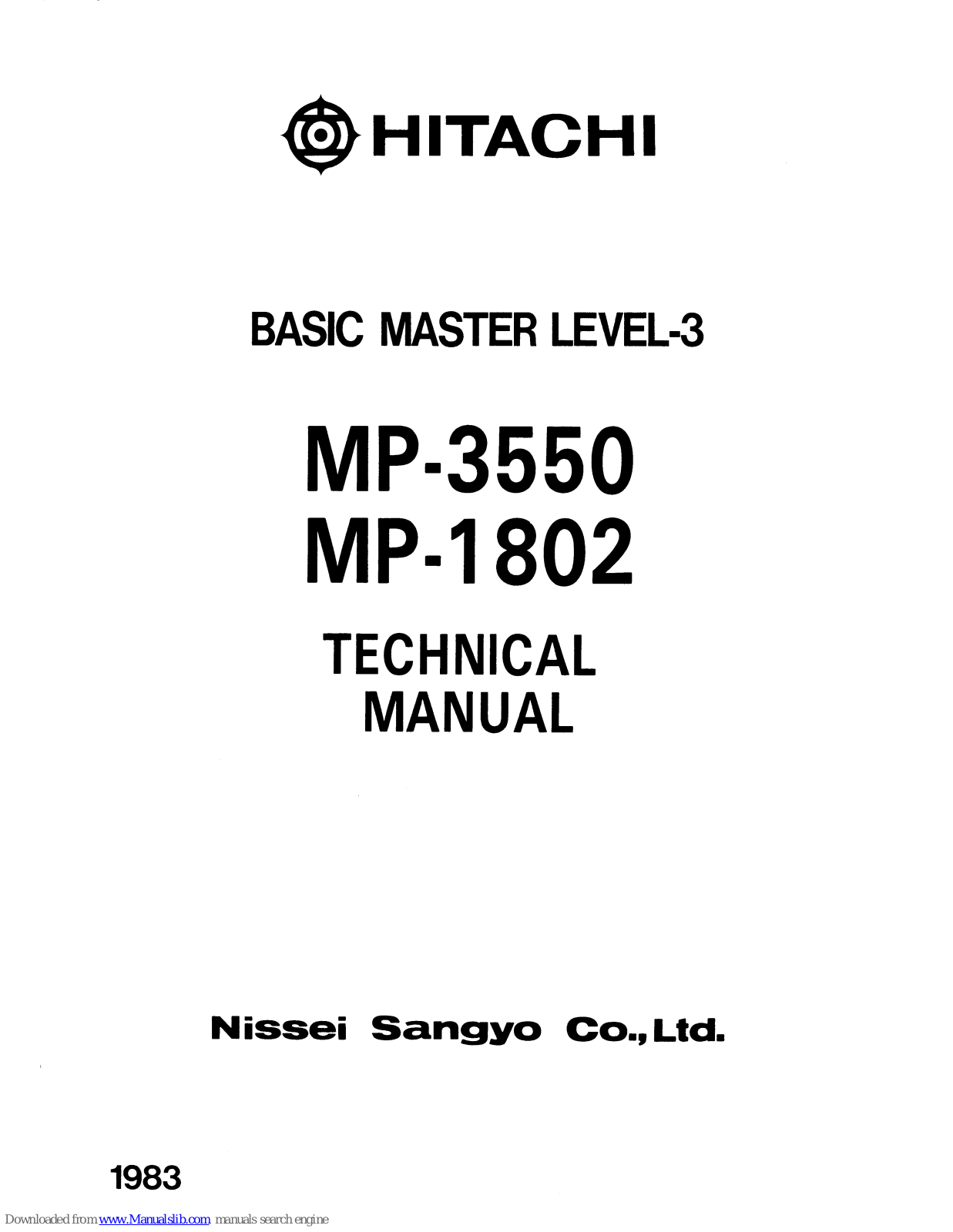 Hitachi MP-1802, MP-3550 Technical Manual - ManualMachine.com