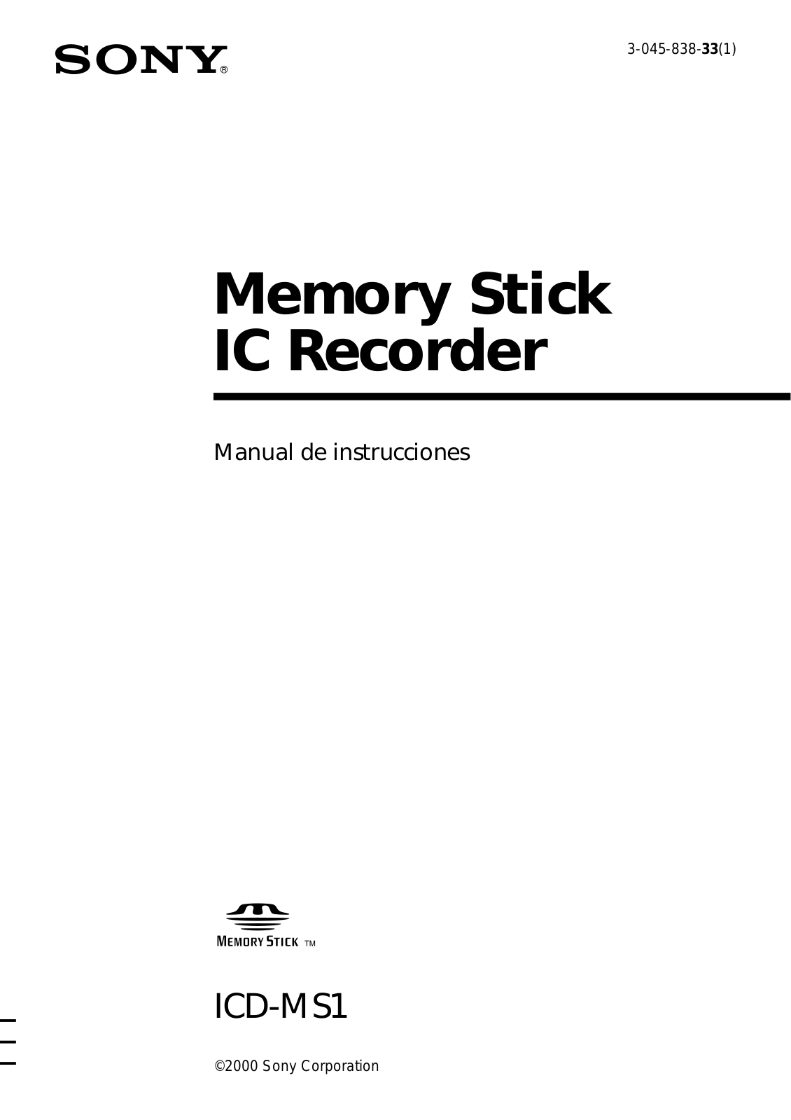 Sony Ericsson ICD MS1 Instruction Manual