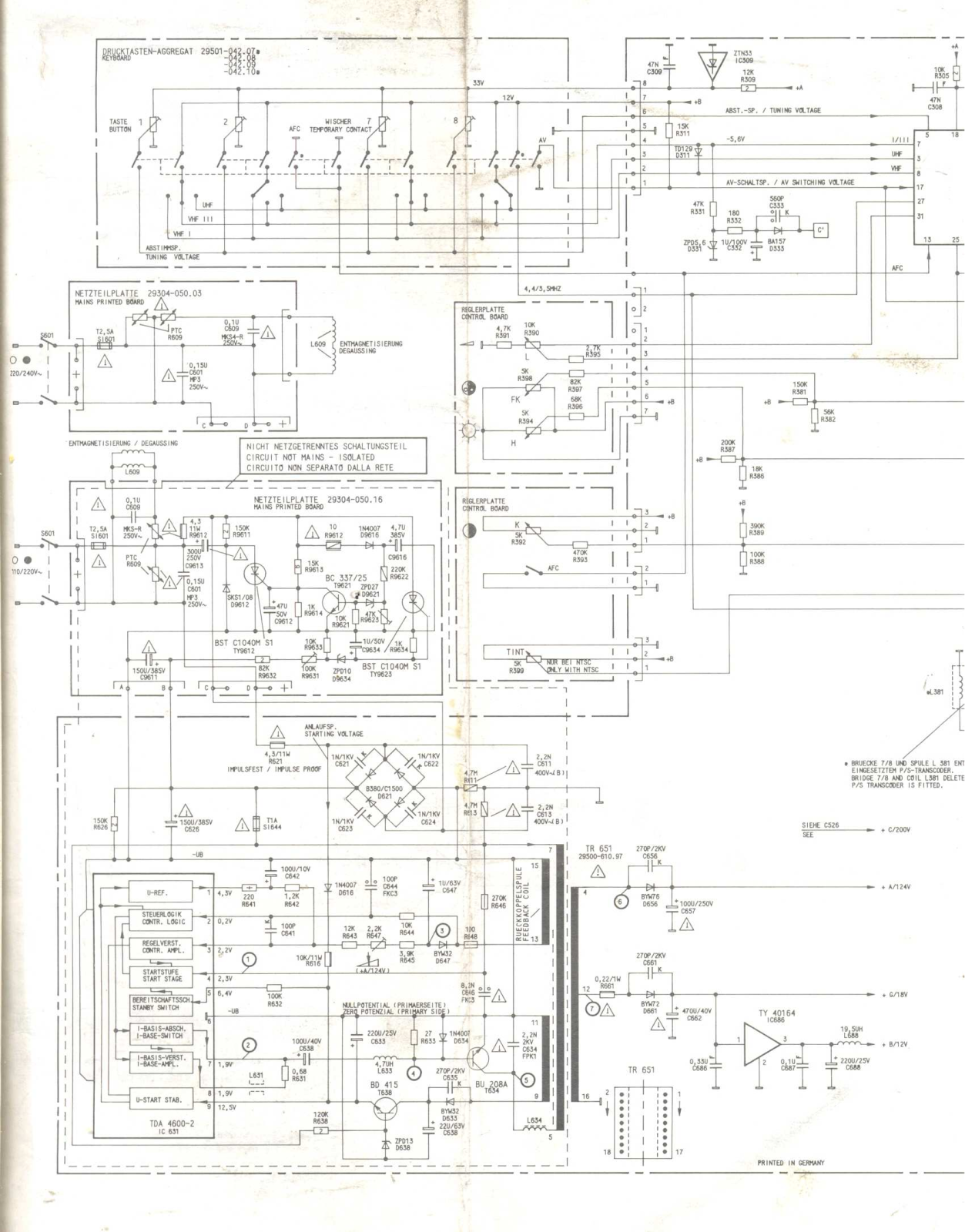 Grundig CUC121 Schematic