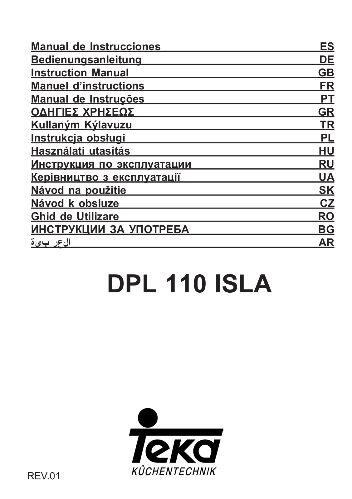 Teka DPL 110 ILHA User Manual