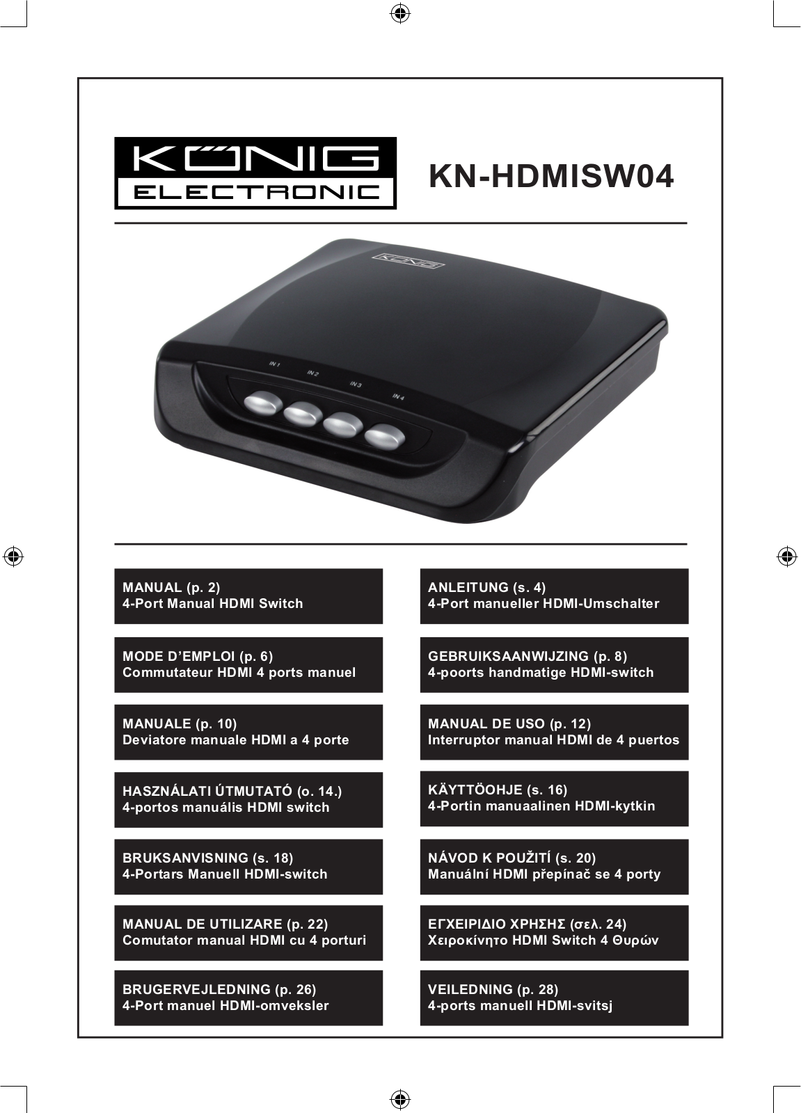 Konig KN-HDMISW04 User Manual