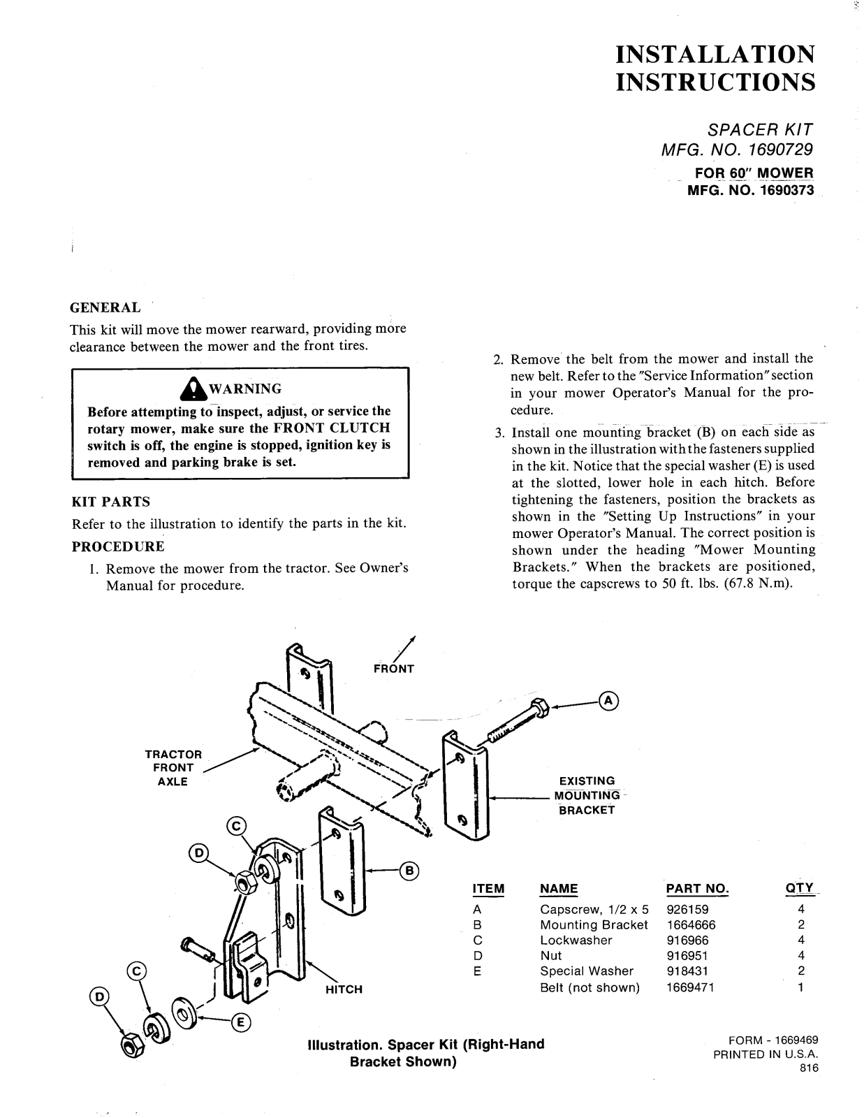 Snapper 1690729 User Manual