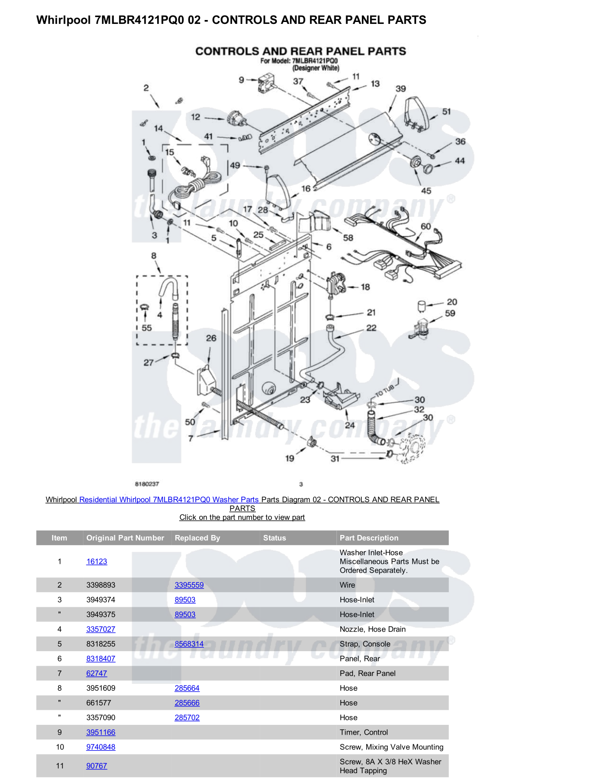 Whirlpool 7MLBR4121PQ0 Parts Diagram