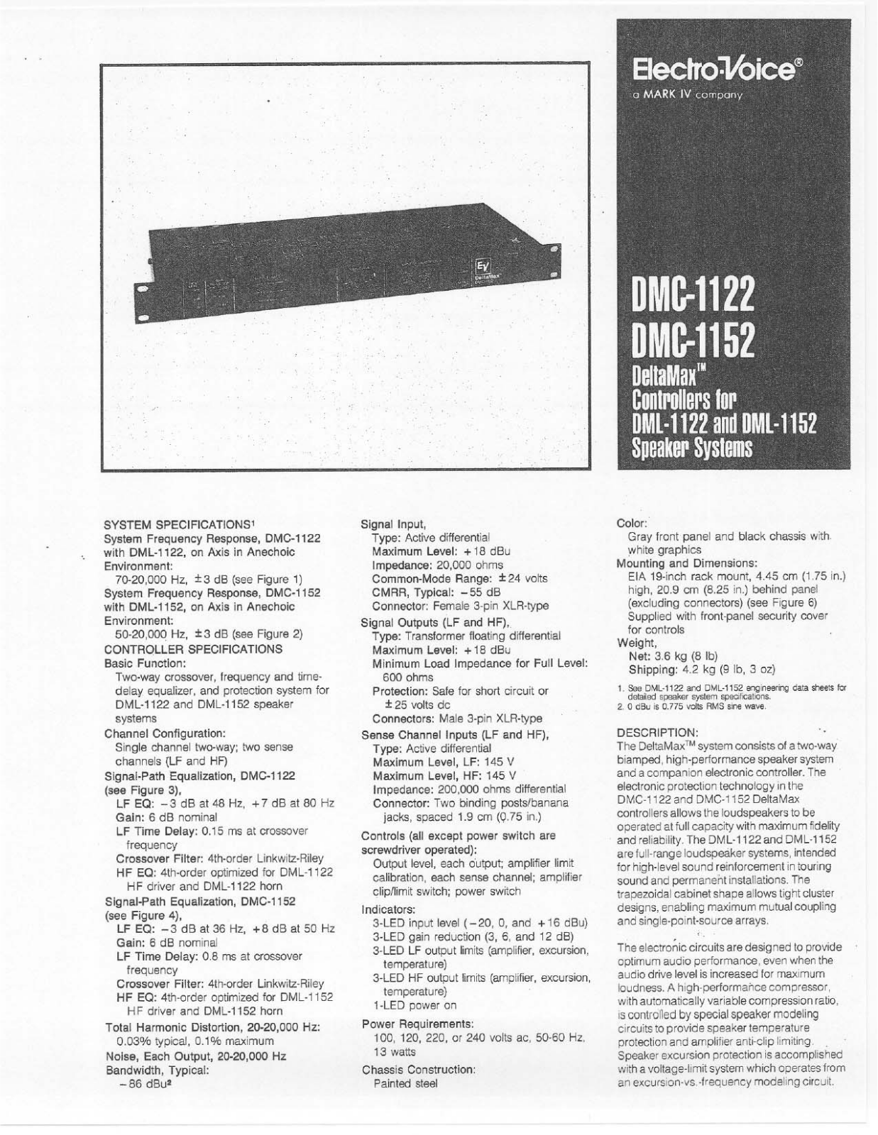 Electro-Voice DMC-1122, DMC-1152 User Manual