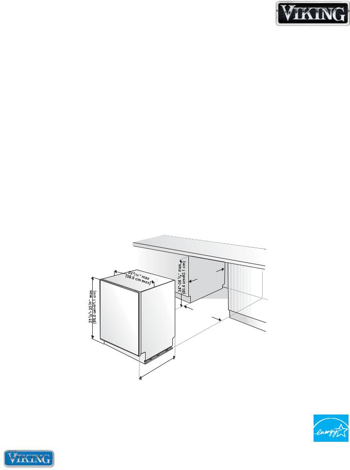 Viking FDW103WS Specification Sheet