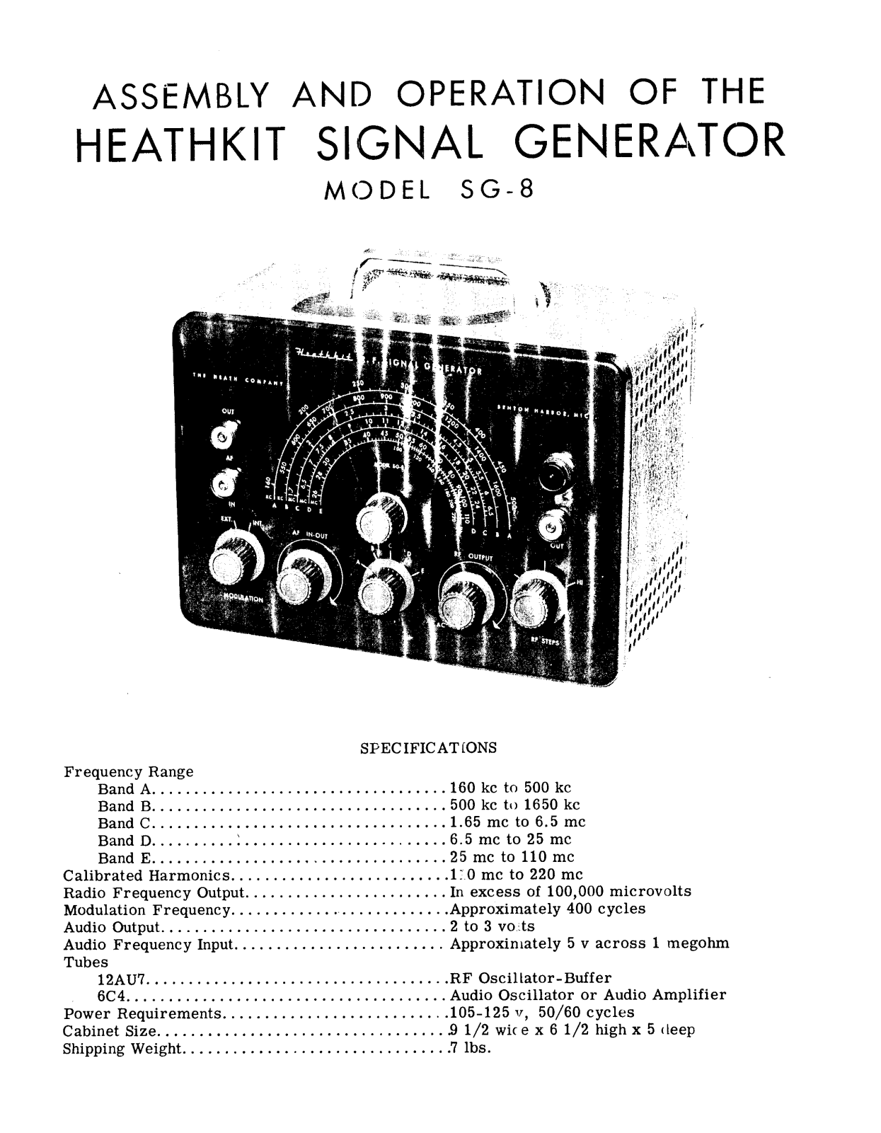 Heathkit sg 8 schematic