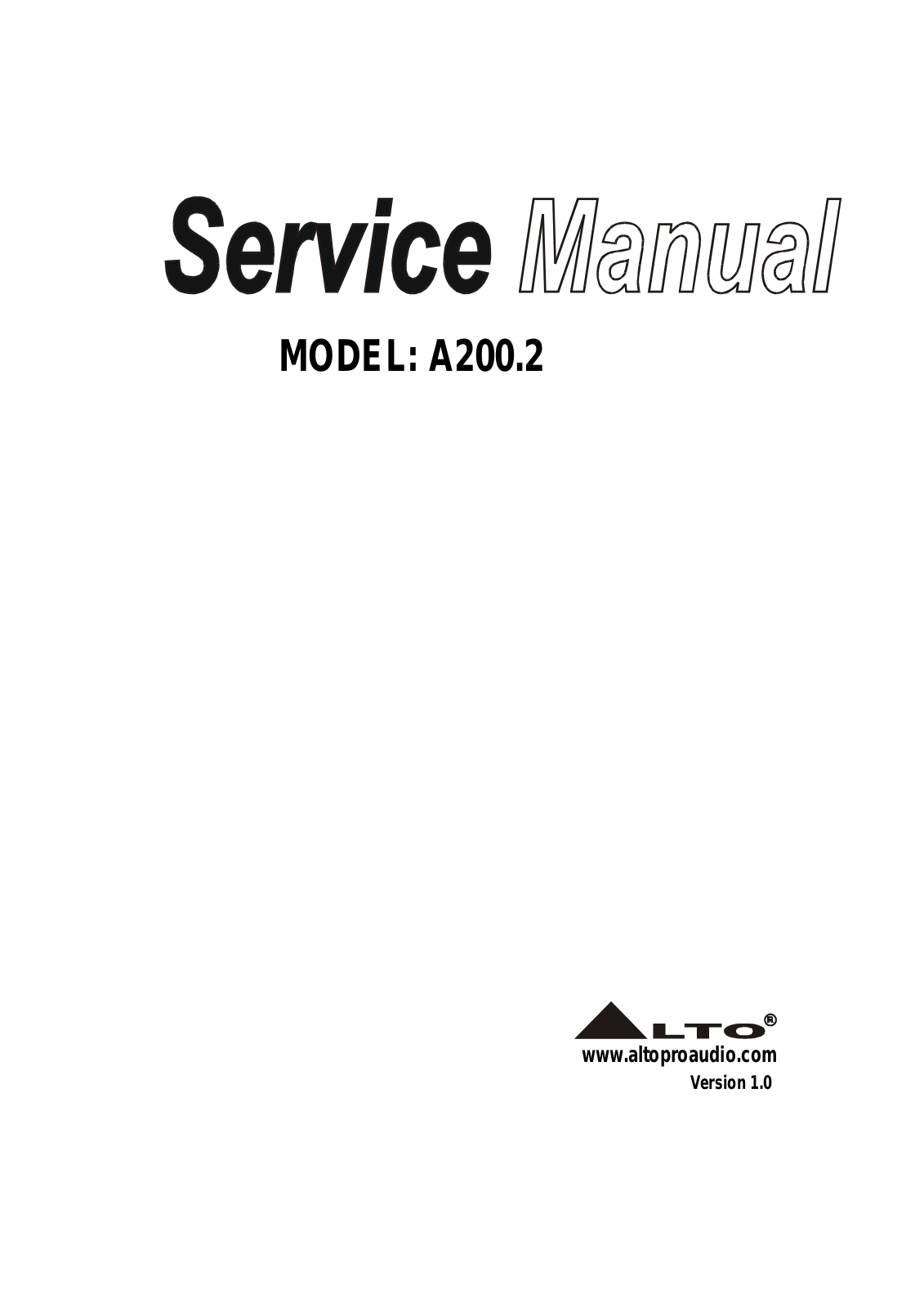 Alto A200.2 Service Manual