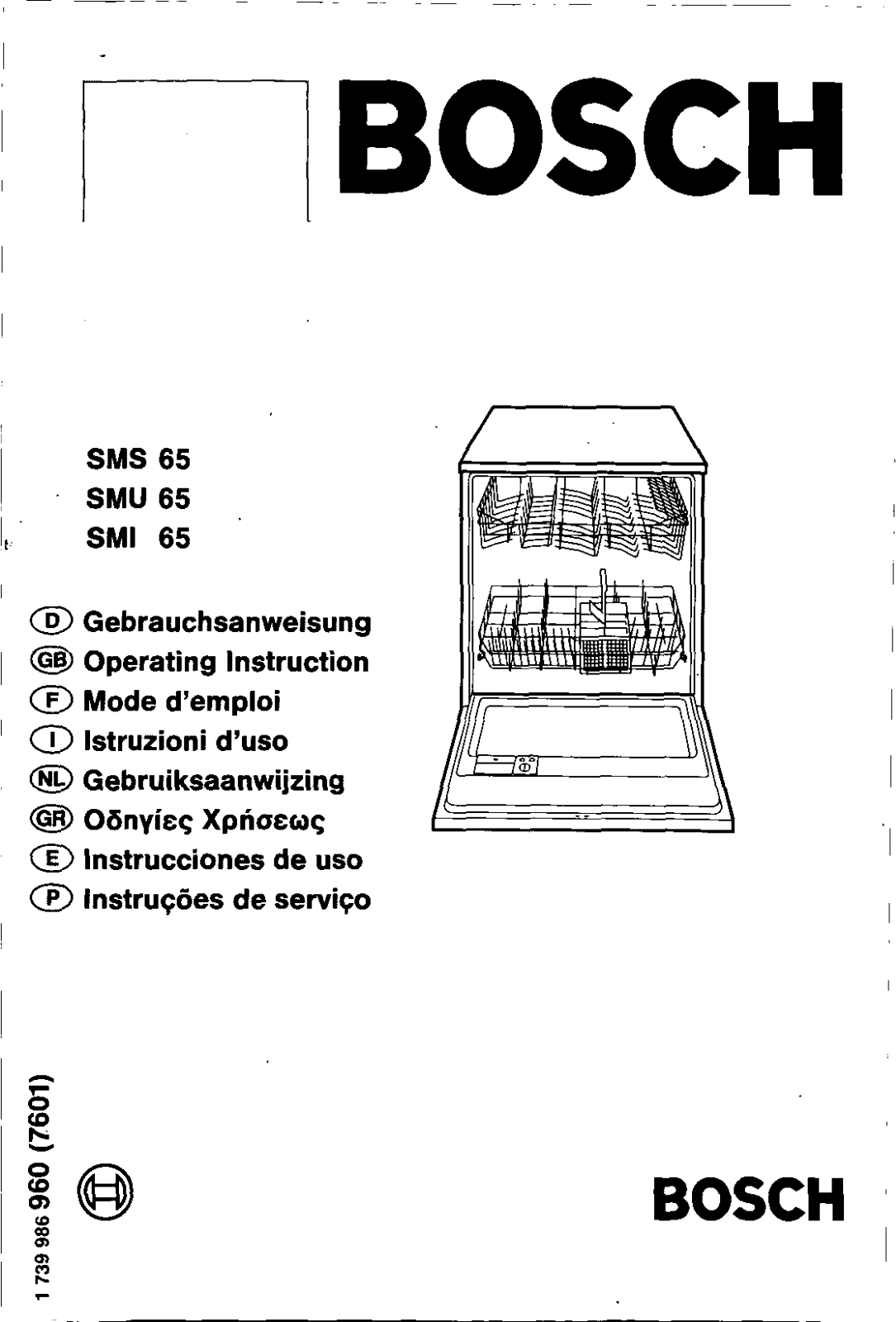 BOSCH SMS6502 User Manual