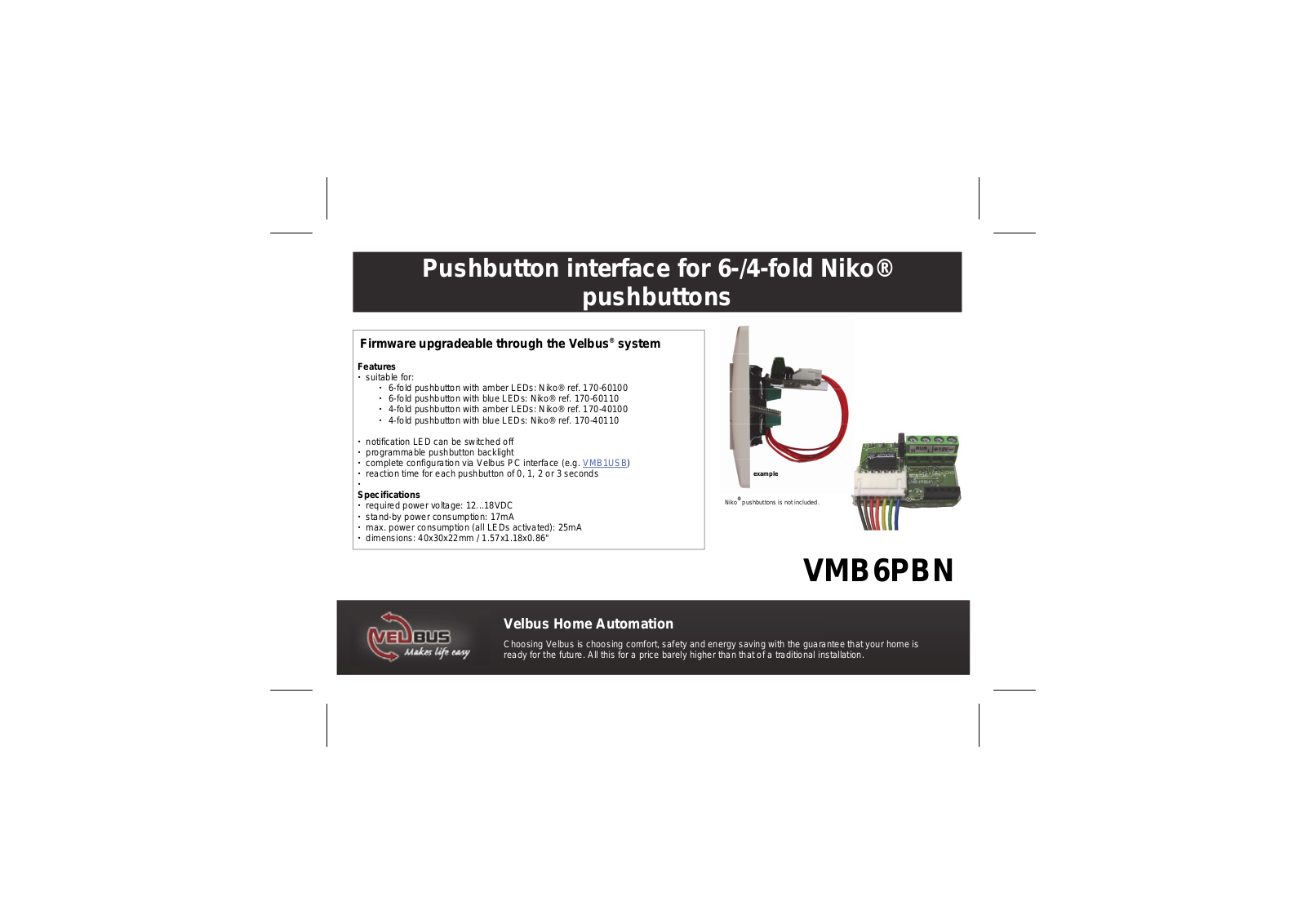 Velleman VMB6PBN User Manual