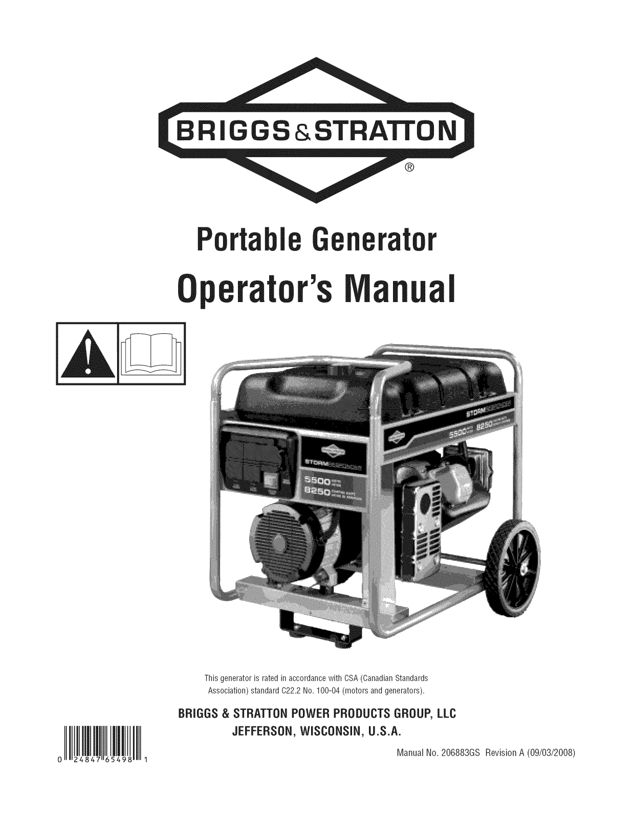 Briggs & Stratton 030430-1, 030430-2, 030430 Owner’s Manual