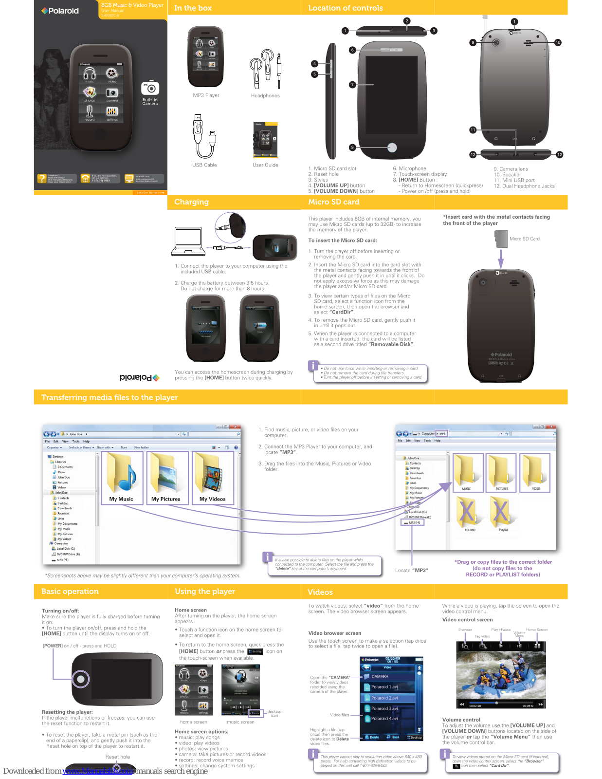 Polaroid PMP287C-4, PMP287C-8 User Manual