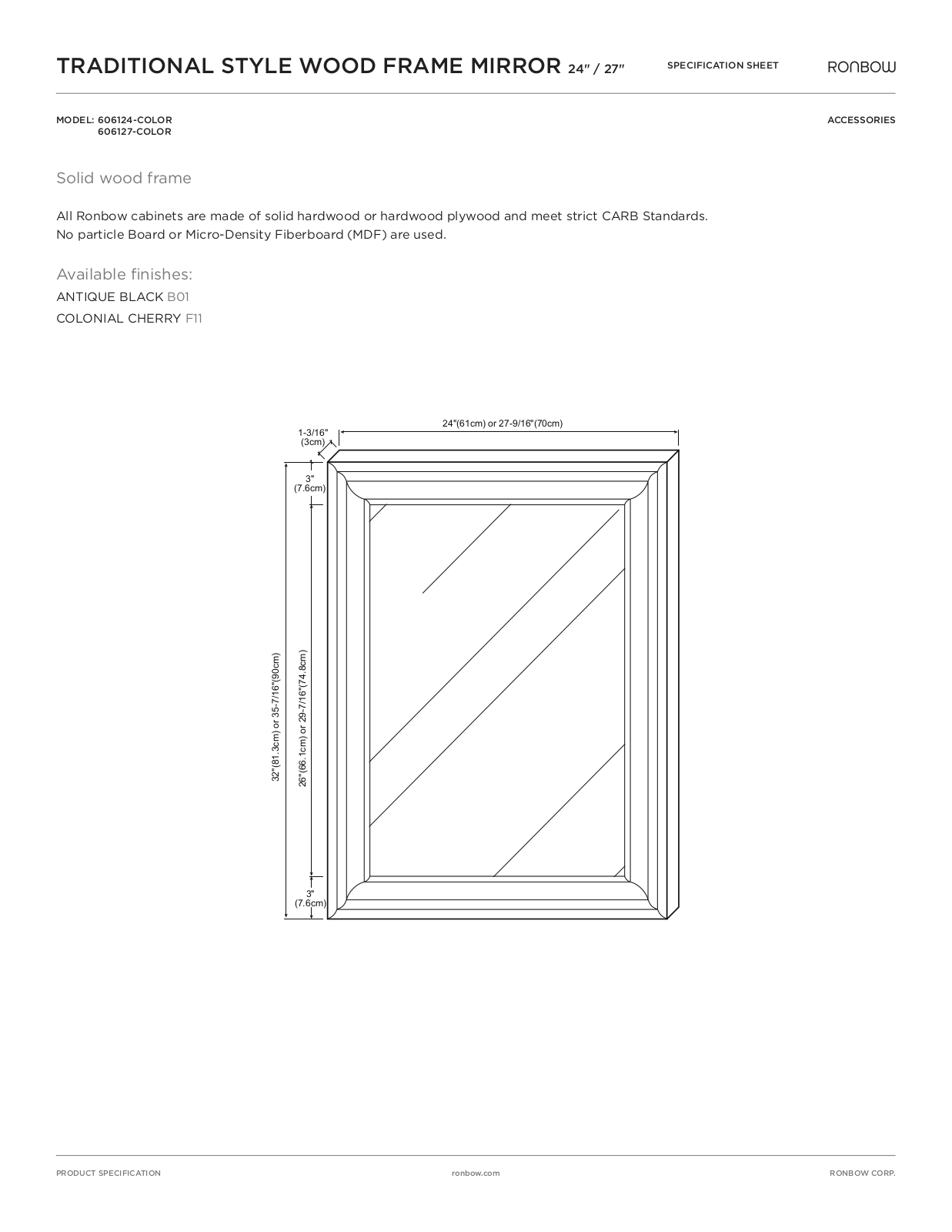 Ronbow RNB2516 Specifications
