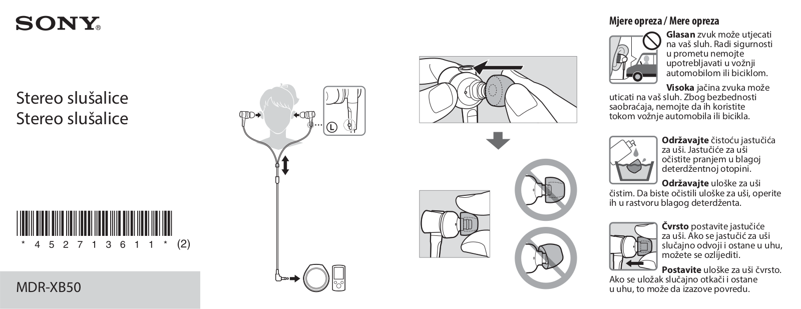 Sony MDR-XB50 User Manual