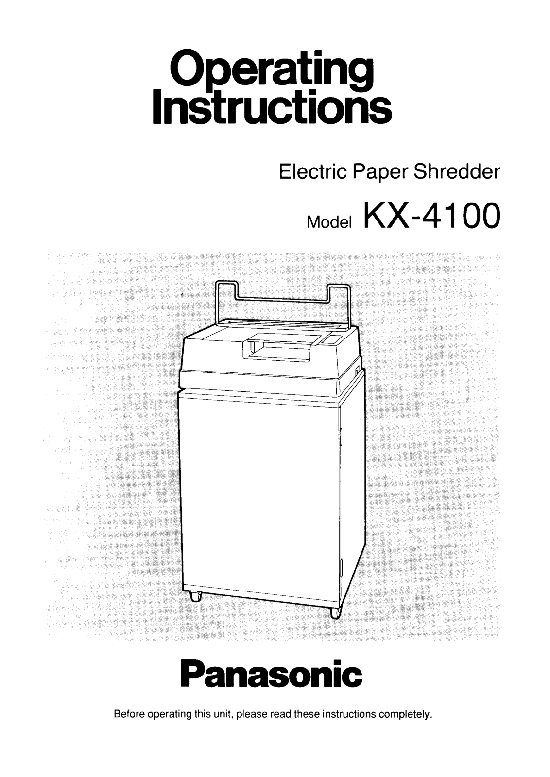 Panasonic KX-4100 User Manual