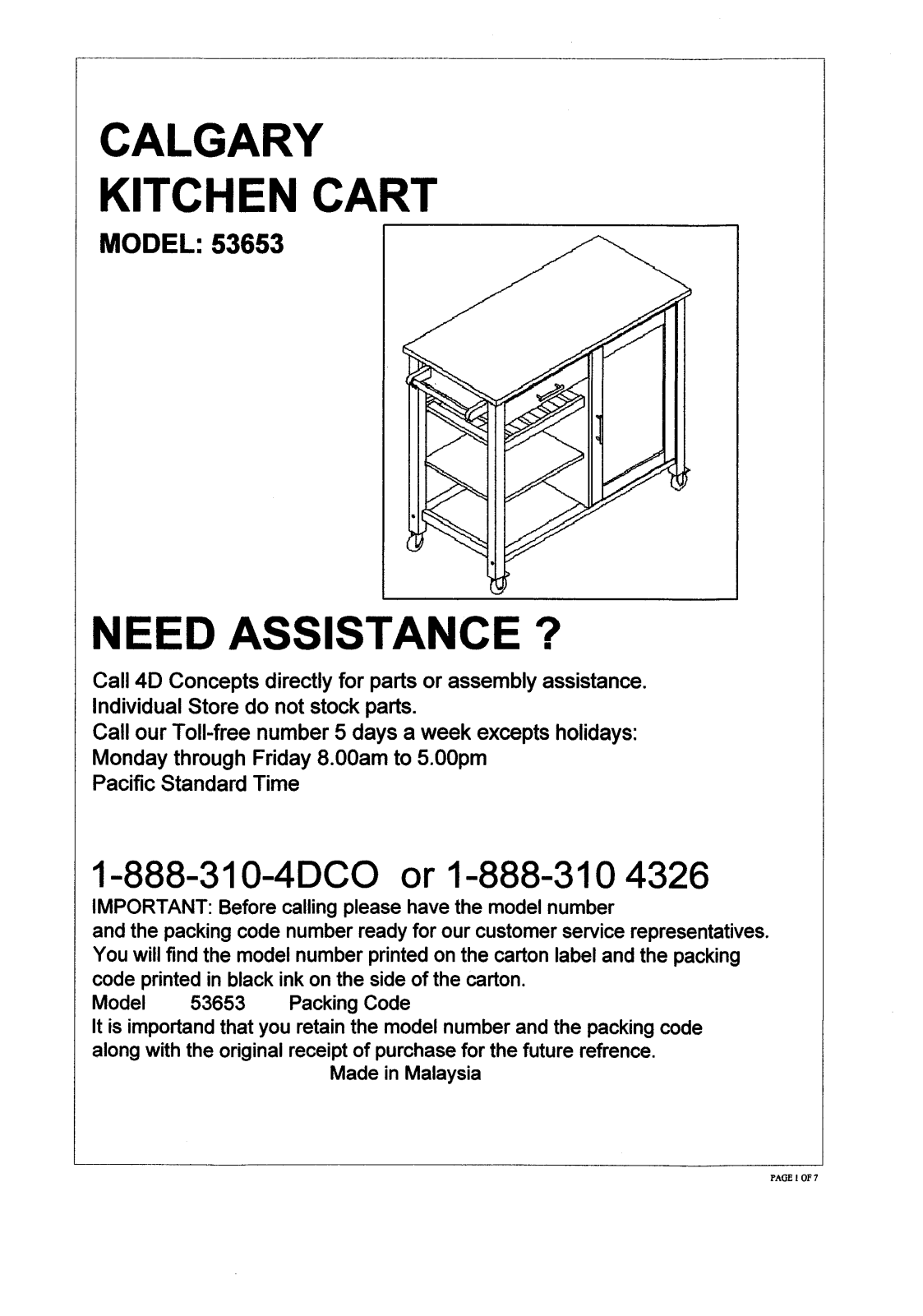 4D Concepts FDC1353 Assembly Instructions - ManualMachine.com