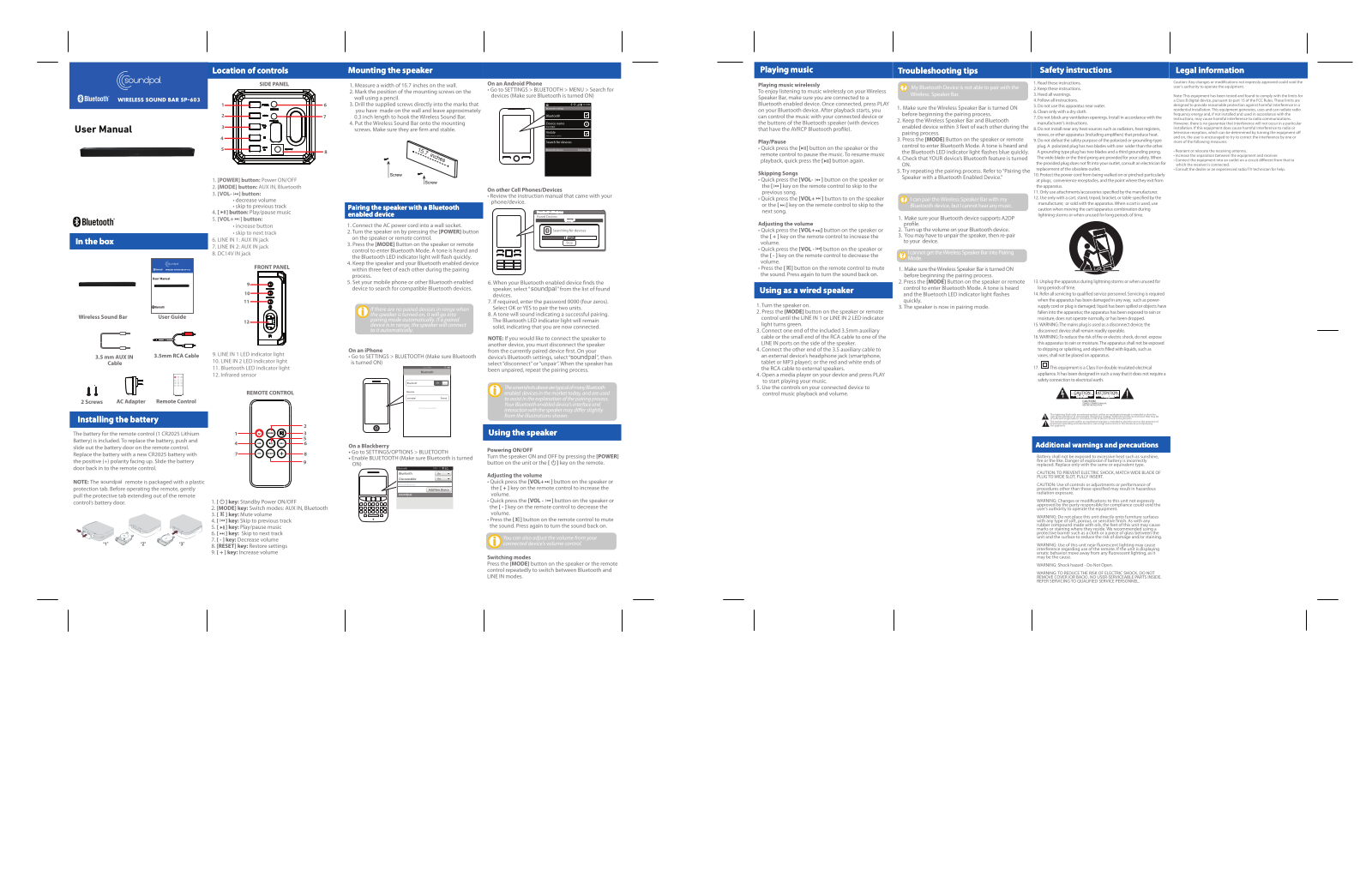 CHINA ELECTRONICS BS 603 Users manual