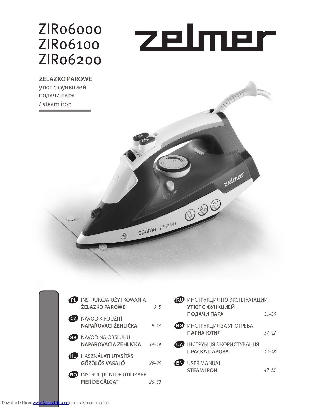 Zelmer ZIR06000, ZIR06200, ZIR06100 User Manual