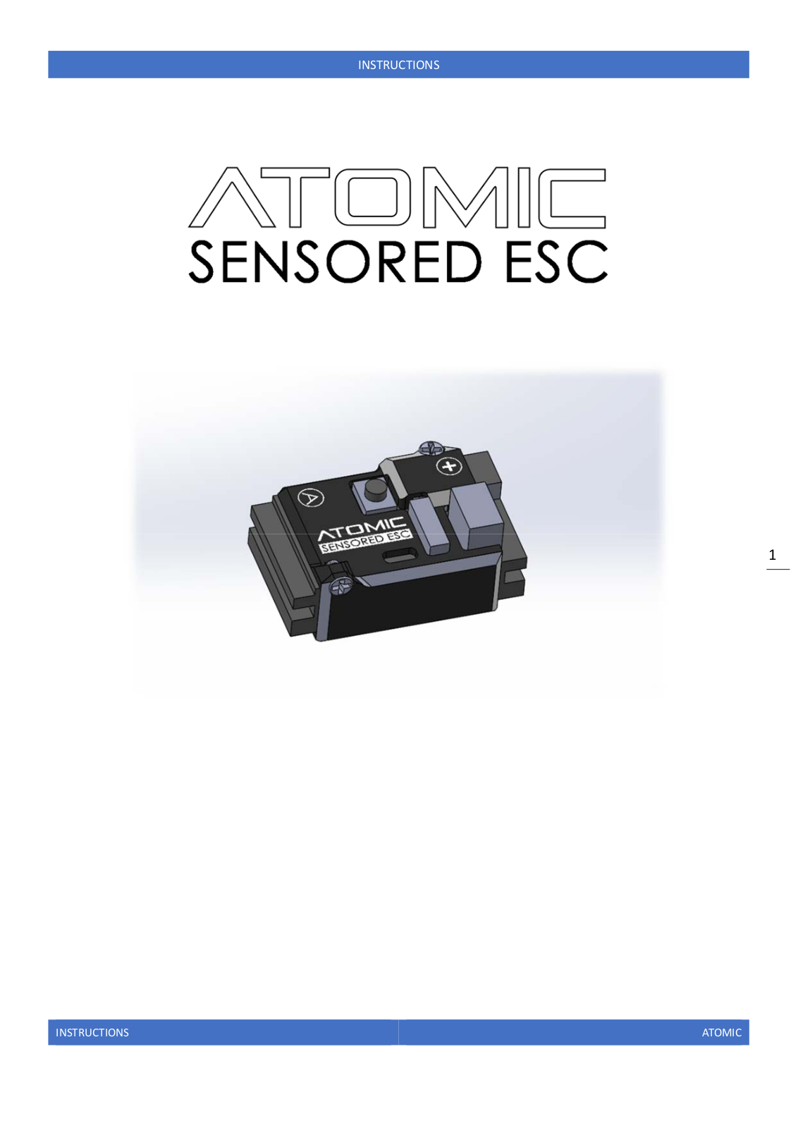 Atomic SENSORED ESC Instructions Manual - ManualMachine.com