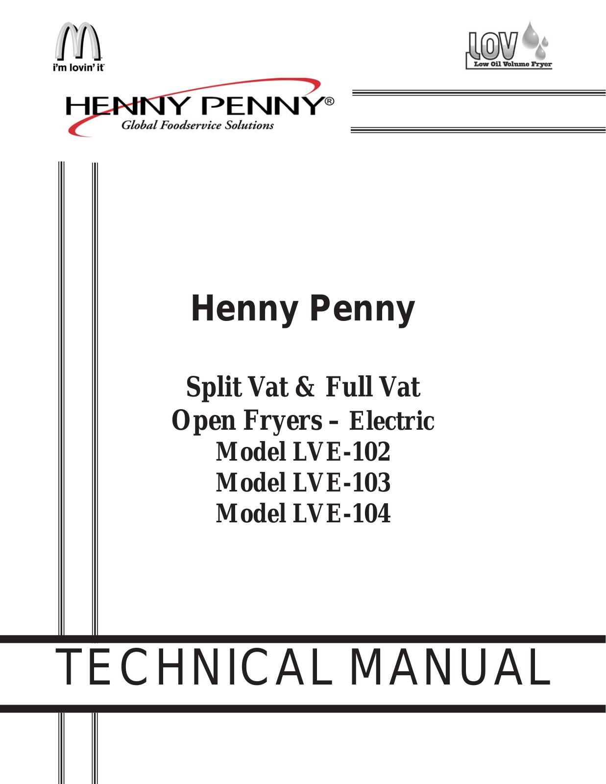 Henny Penny LVE-102 Service Manual