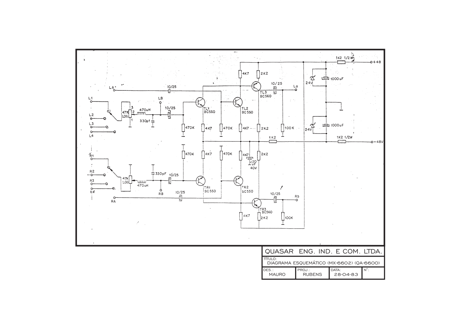 QUASAR QA6600 Schematic