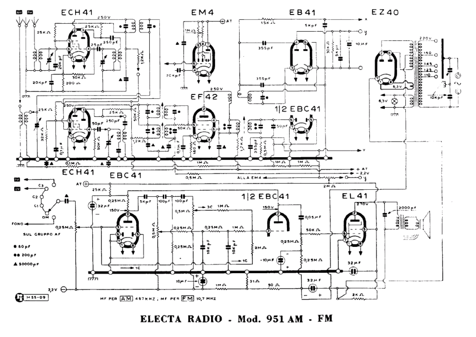 Electa Radio 951 schematic