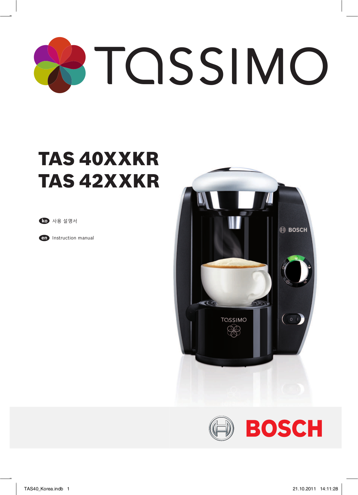 Bosch TAS4213KR Instruction Manual