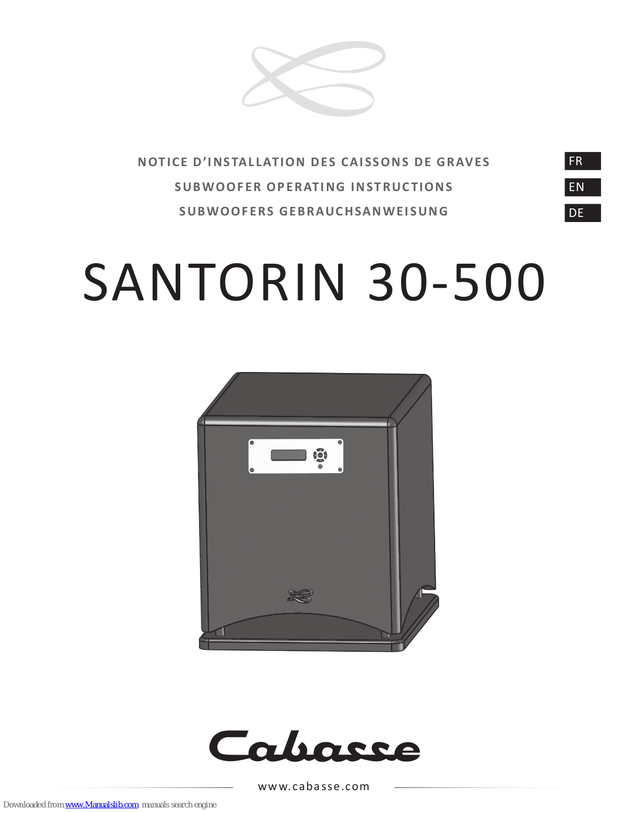 CABASSE Santorin 30-500, 30ND40 Operating Instructions Manual