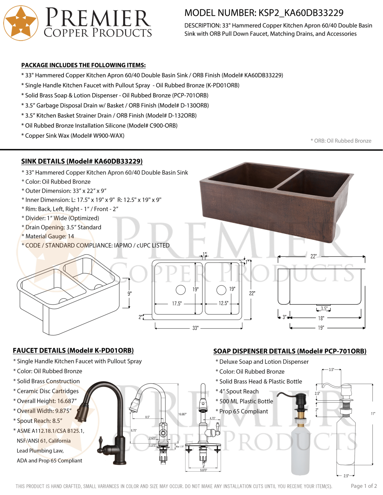 Premier Copper Products IER1424 Specifications - ManualMachine.com