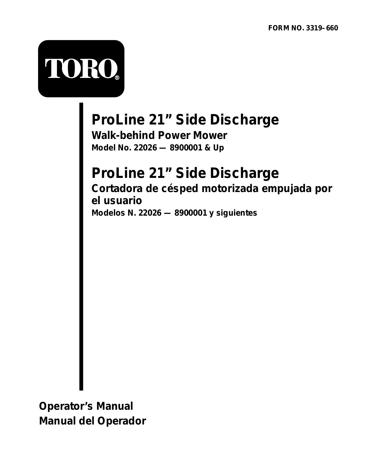 Toro 22026 Operator's Manual